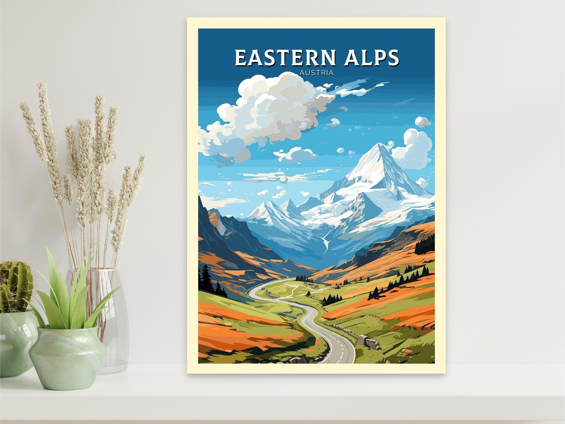 Eastern Alps Poster | Eastern Alps Wall Art | Eastern Alps Art | Eastern Alps Print | Illustration | Austria Poster | The Alps Poster ID 662