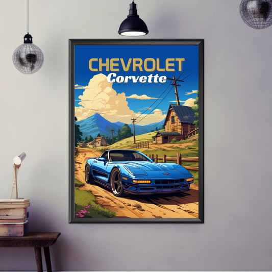 Chevrolet Corvette C5 Poster, 2000s Car Print, Chevrolet Corvette C5 Print, Car Art, Muscle Car Print, Modern Car, Car Print, Car Poster