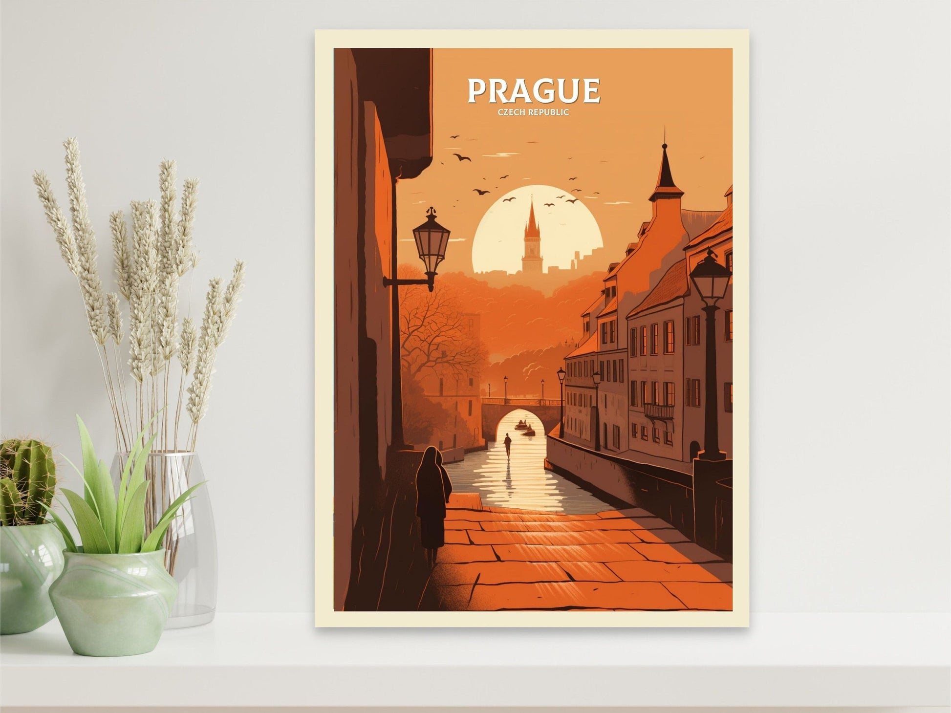 Prague Travel Print | Prague Illustration | Prague Wall Art | Chech Republic Print | Prague Home Decor | Prague Poster | ID 061