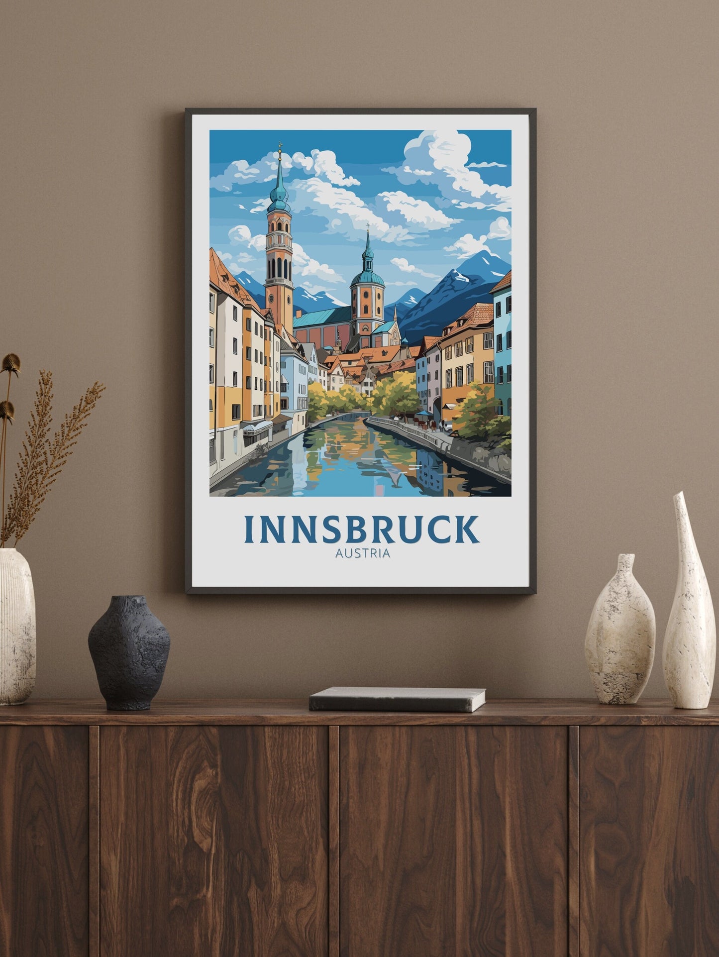 Innsbruck Print | Innsbruck Poster | Innsbruck Wall Art | Innsbruck Art | Illustration | Austria Poster | Innsbruck Old Town ID 668