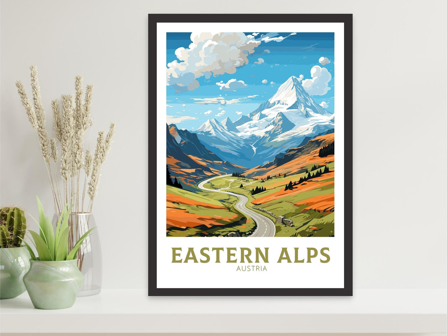 Eastern Alps Print | Eastern Alps Poster | Eastern Alps Wall Art | Eastern Alps Art | Illustration | Austria Poster | The Alps Poster ID 669