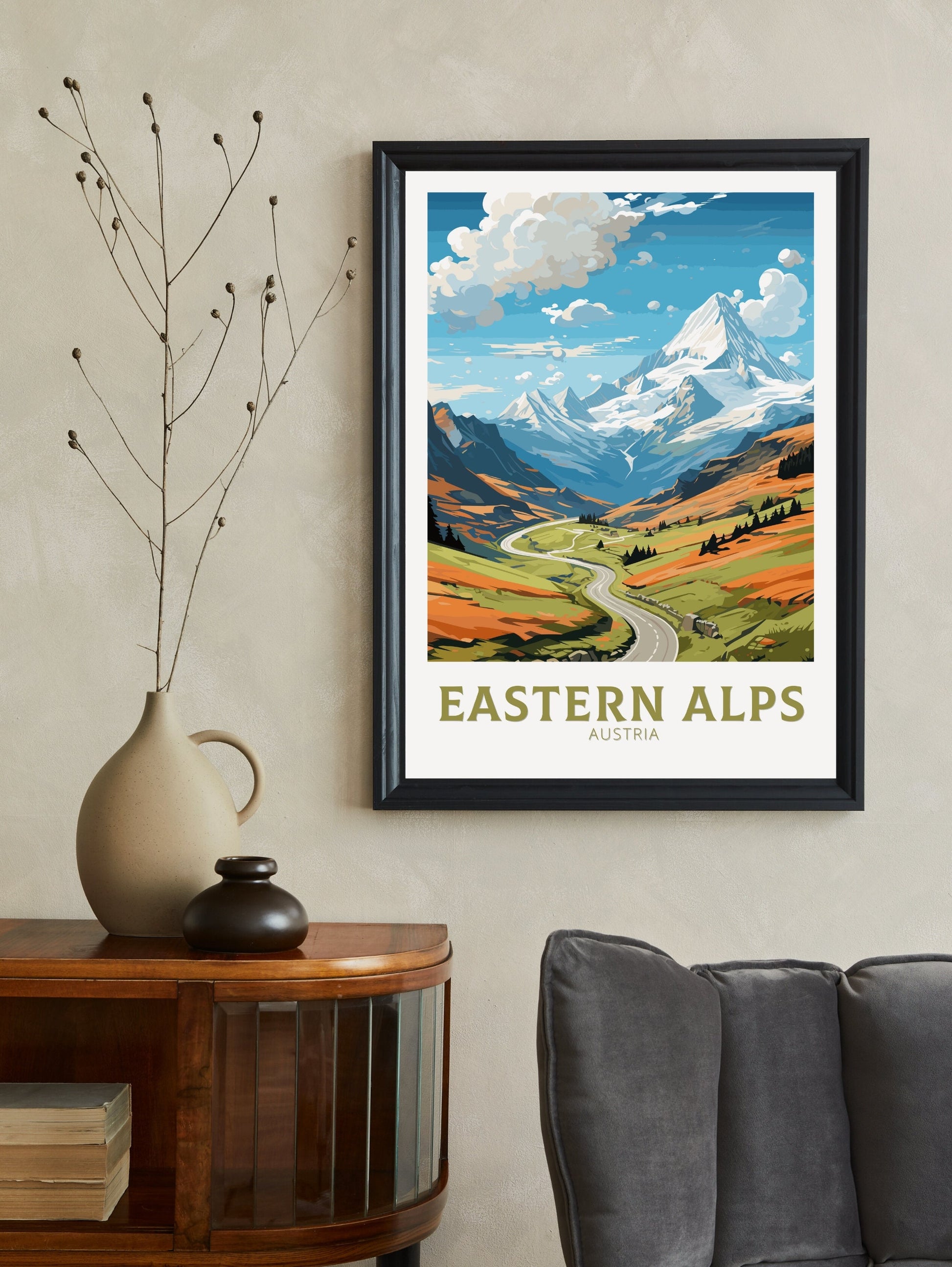 Eastern Alps Print | Eastern Alps Poster | Eastern Alps Wall Art | Eastern Alps Art | Illustration | Austria Poster | The Alps Poster ID 669