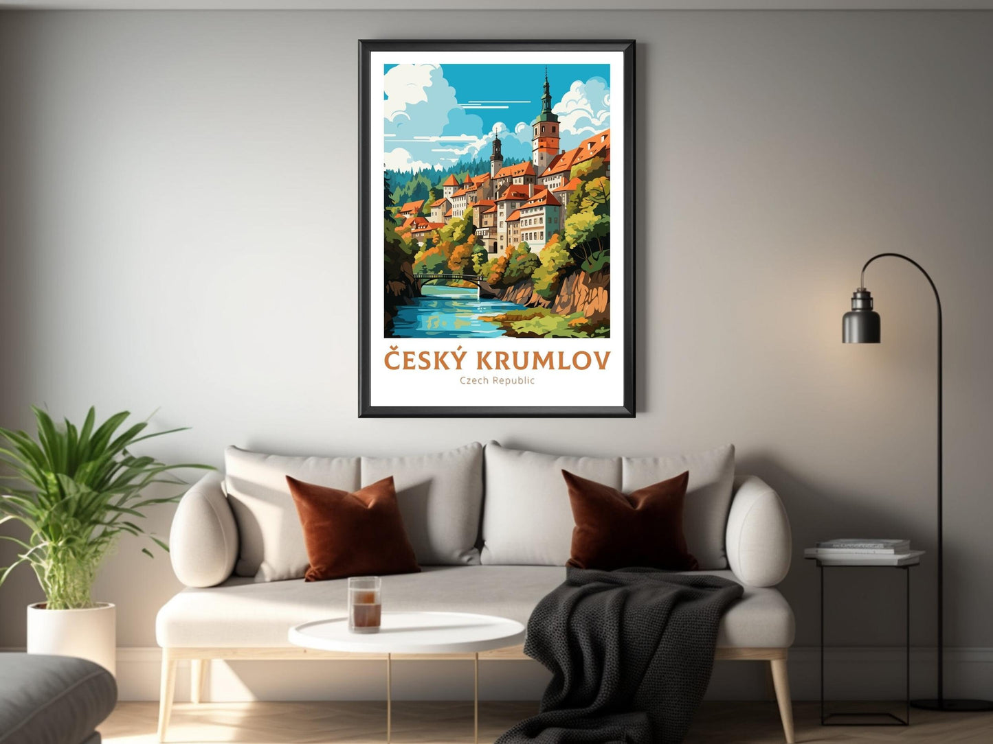 Český Krumlov Print | Český Krumlov Poster | Český Krumlov Illustration | Český Krumlov Castle | Czechia Print | Český Krumlov ID 683