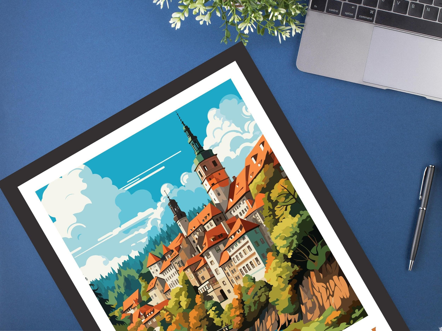 Český Krumlov Print | Český Krumlov Poster | Český Krumlov Illustration | Český Krumlov Castle | Czechia Print | Český Krumlov ID 683