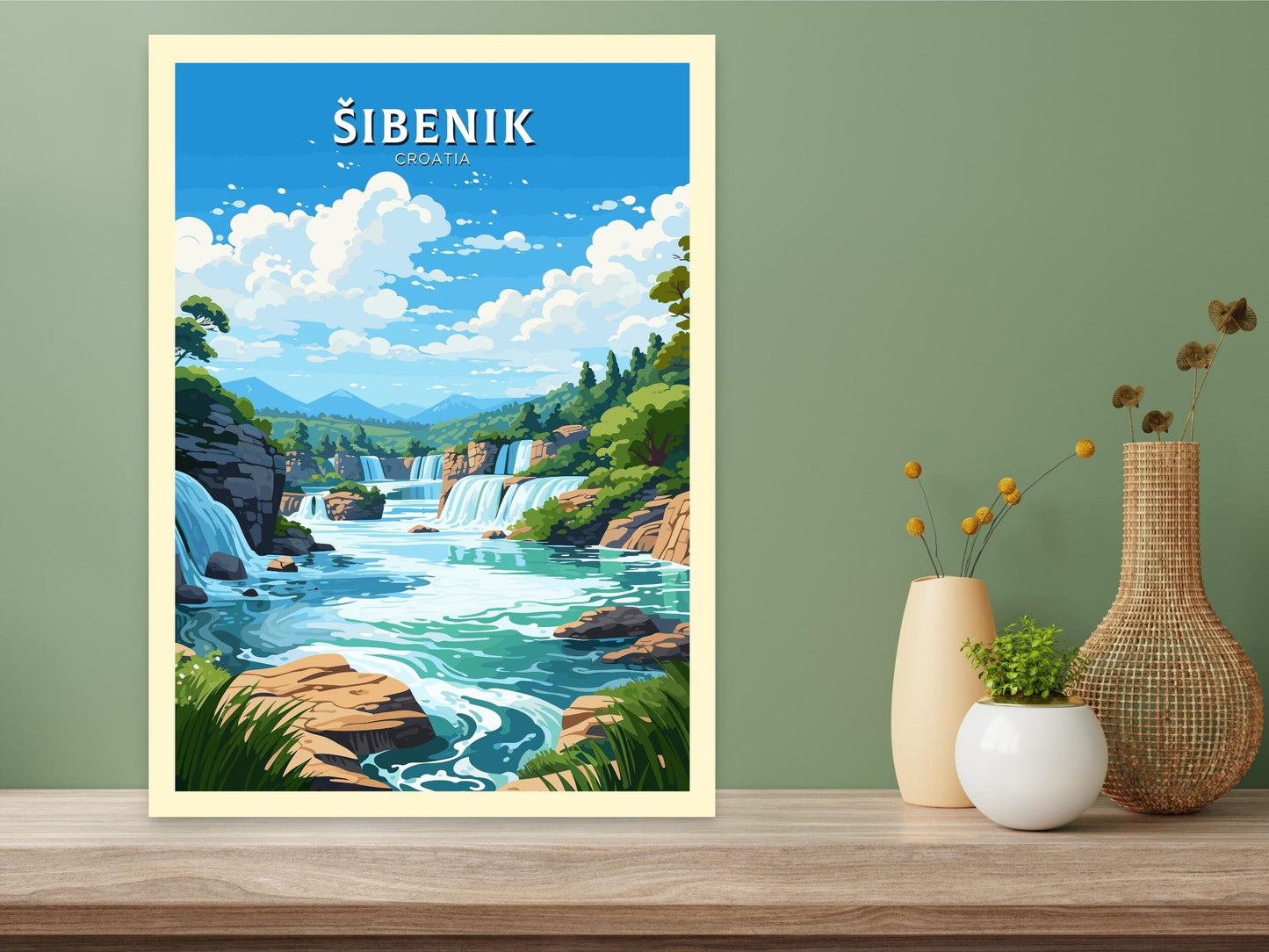 Sibenik Travel Poster | Sibenik Illustration | Sibenik Wall Art | Croatia Print | Sibenik Print | Sibenik Croatia Poster | ID 684