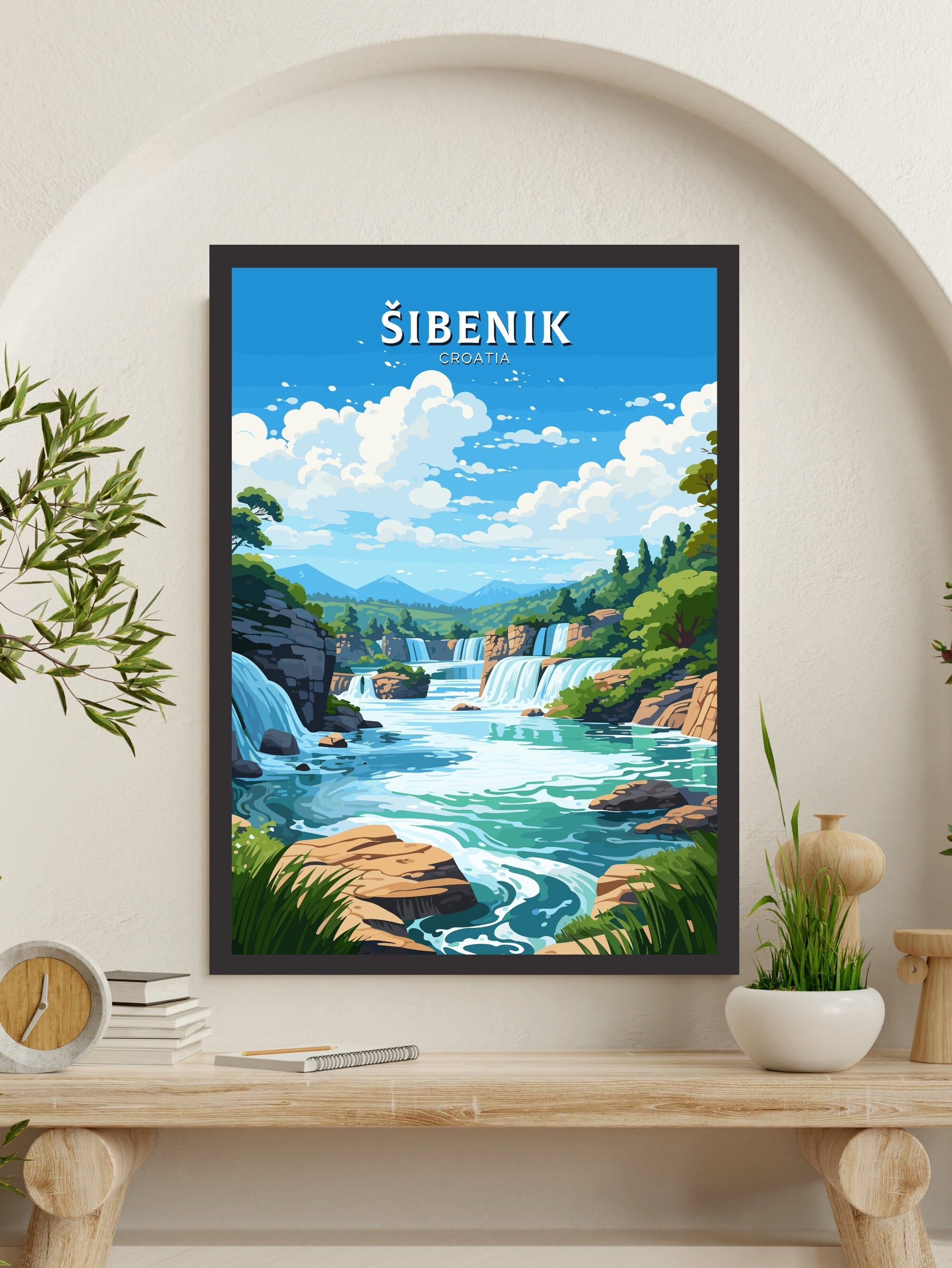 Sibenik Travel Poster | Sibenik Illustration | Sibenik Wall Art | Croatia Print | Sibenik Print | Sibenik Croatia Poster | ID 684