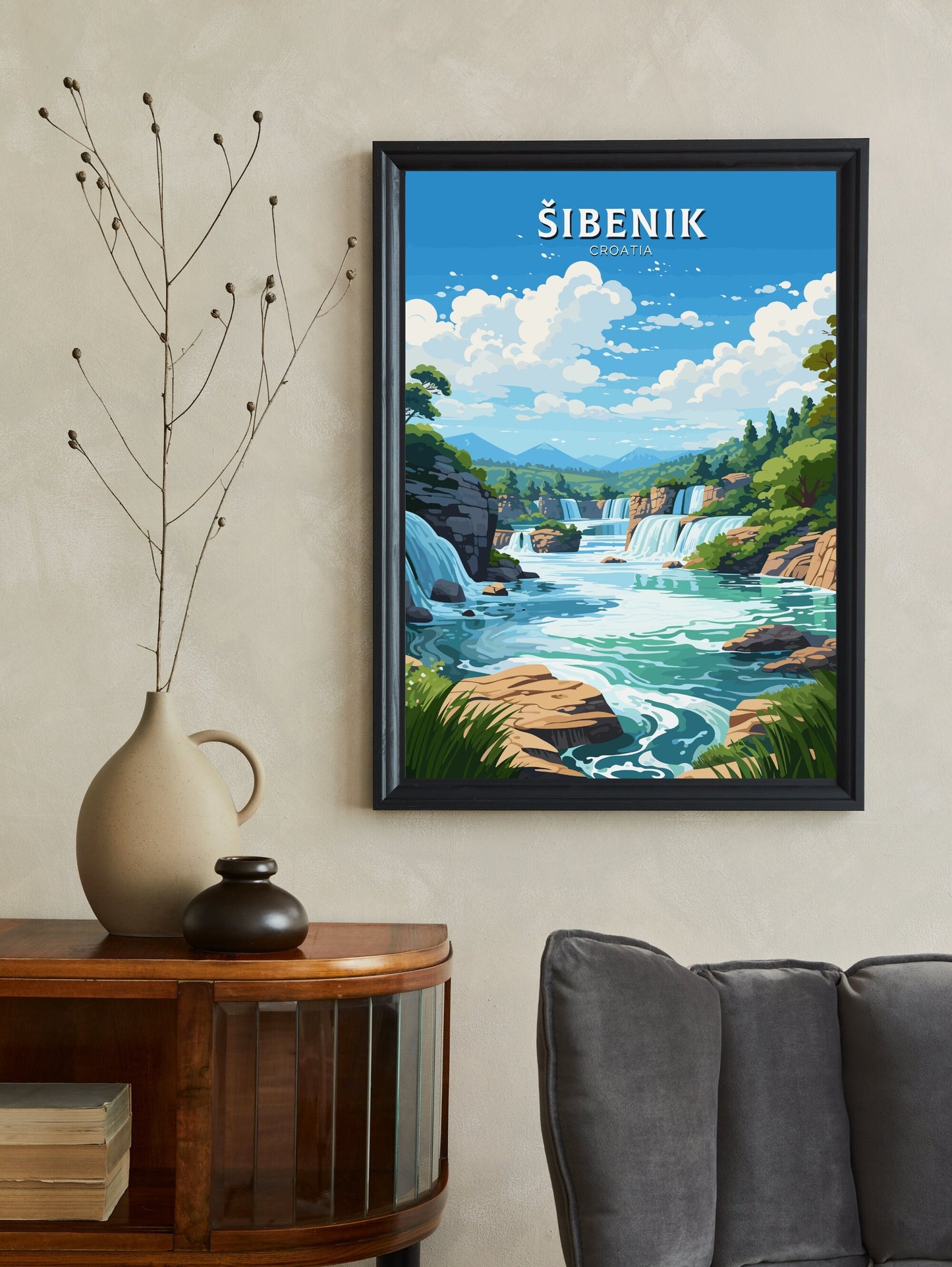 Sibenik Travel Poster | Sibenik Illustration | Sibenik Wall Art | Croatia Print | Sibenik Print | Sibenik Croatia Poster | ID 684