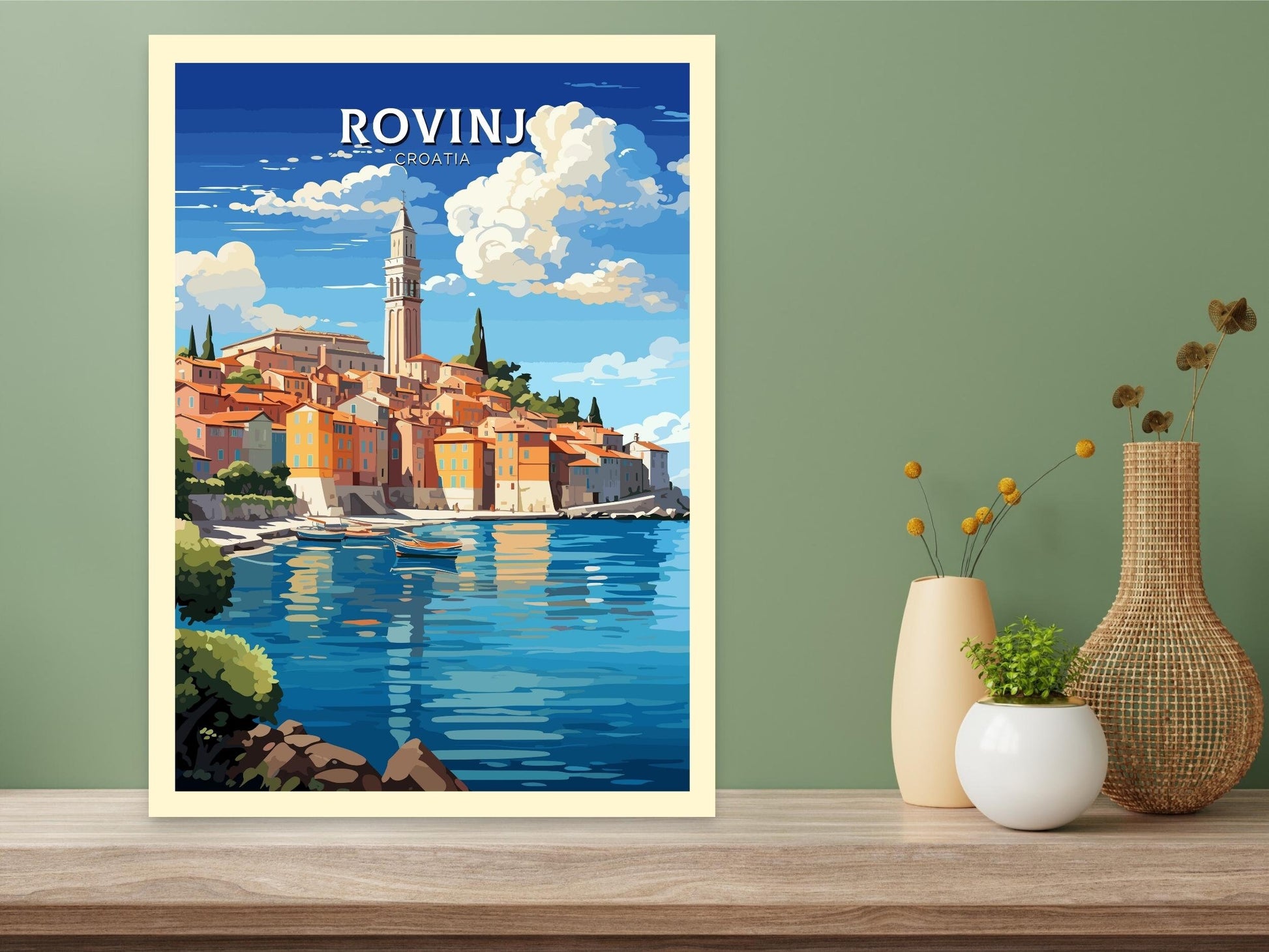 Rovinj Travel Poster | Rovinj Illustration | Rovinj Wall Art | Rovinj Print | Croatia Print | Rovinj Croatia Poster | ID 685