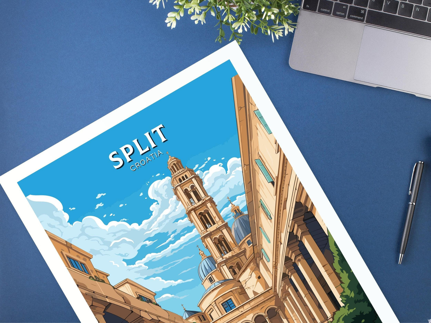 Split Print | Split Illustration | Split Wall Art | Croatia Print | Split Poster | Split Lakes Painting | Split Croatia Poster | ID 689