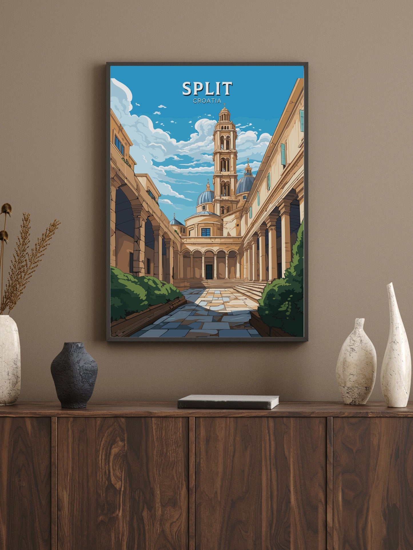 Split Print | Split Illustration | Split Wall Art | Croatia Print | Split Poster | Split Lakes Painting | Split Croatia Poster | ID 689