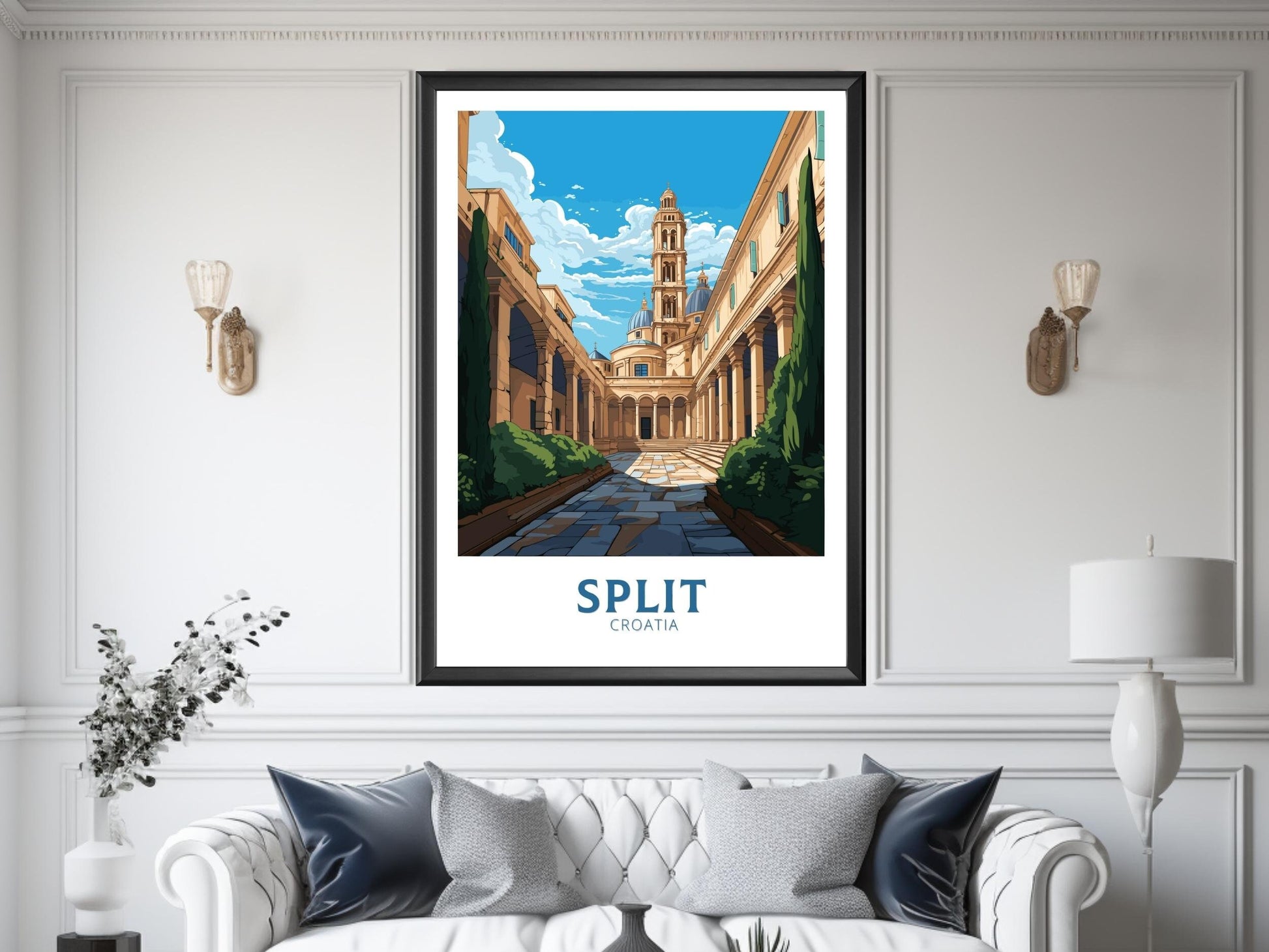 Split Poster | Split Print | Split Illustration | Split Wall Art | Croatia Print | Split Lakes Painting | Split Croatia Poster | ID 695