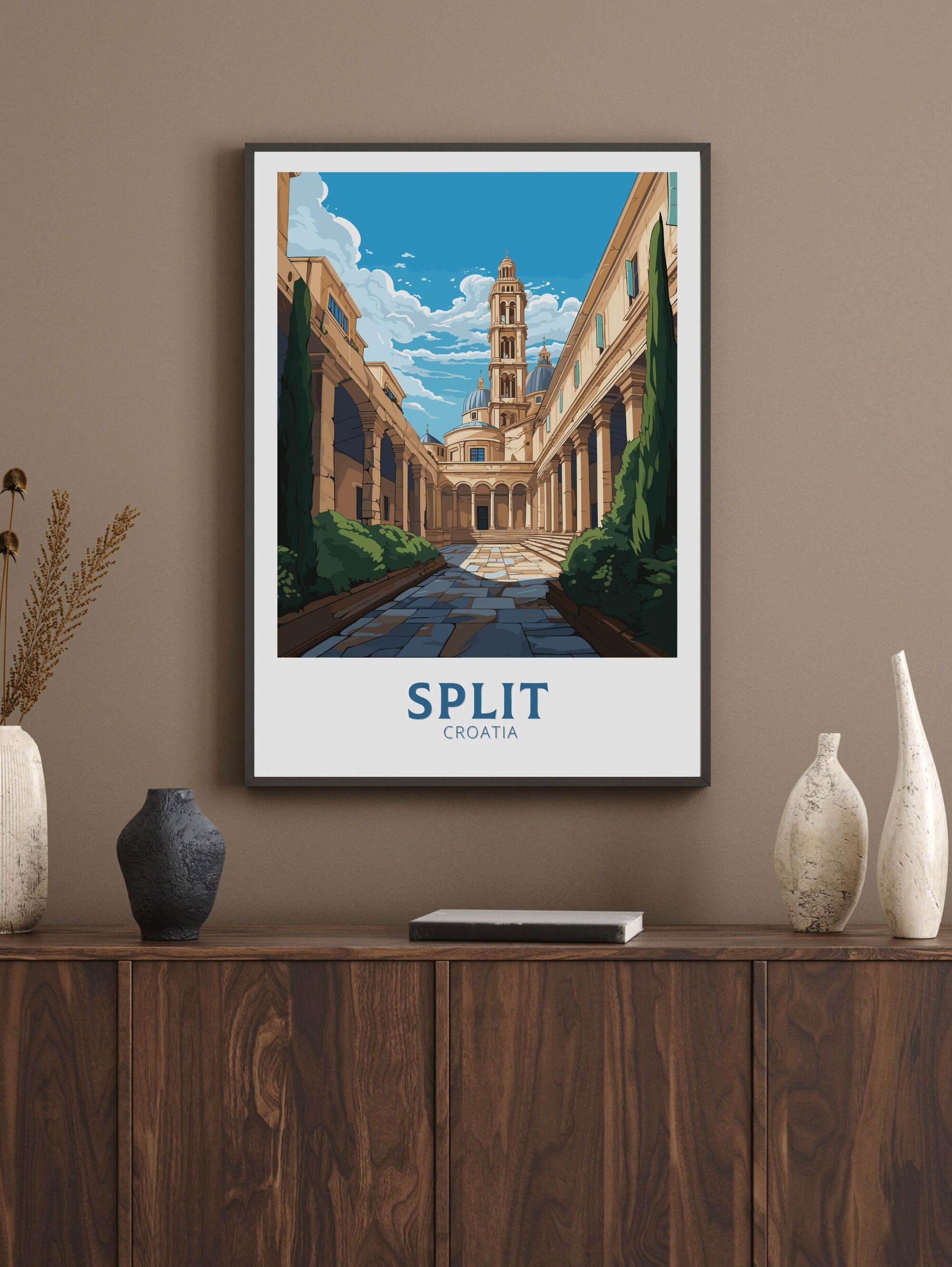 Split Poster | Split Print | Split Illustration | Split Wall Art | Croatia Print | Split Lakes Painting | Split Croatia Poster | ID 695