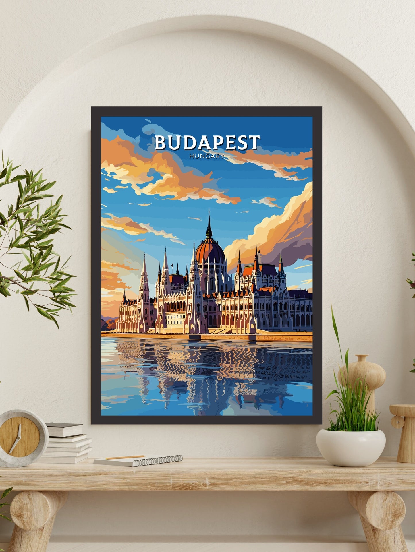 Budapest Travel Poster | Budapest Illustration | Budapest Wall Art | Budapest Print| Hungary Poster | Budapest Parliament Building ID 696