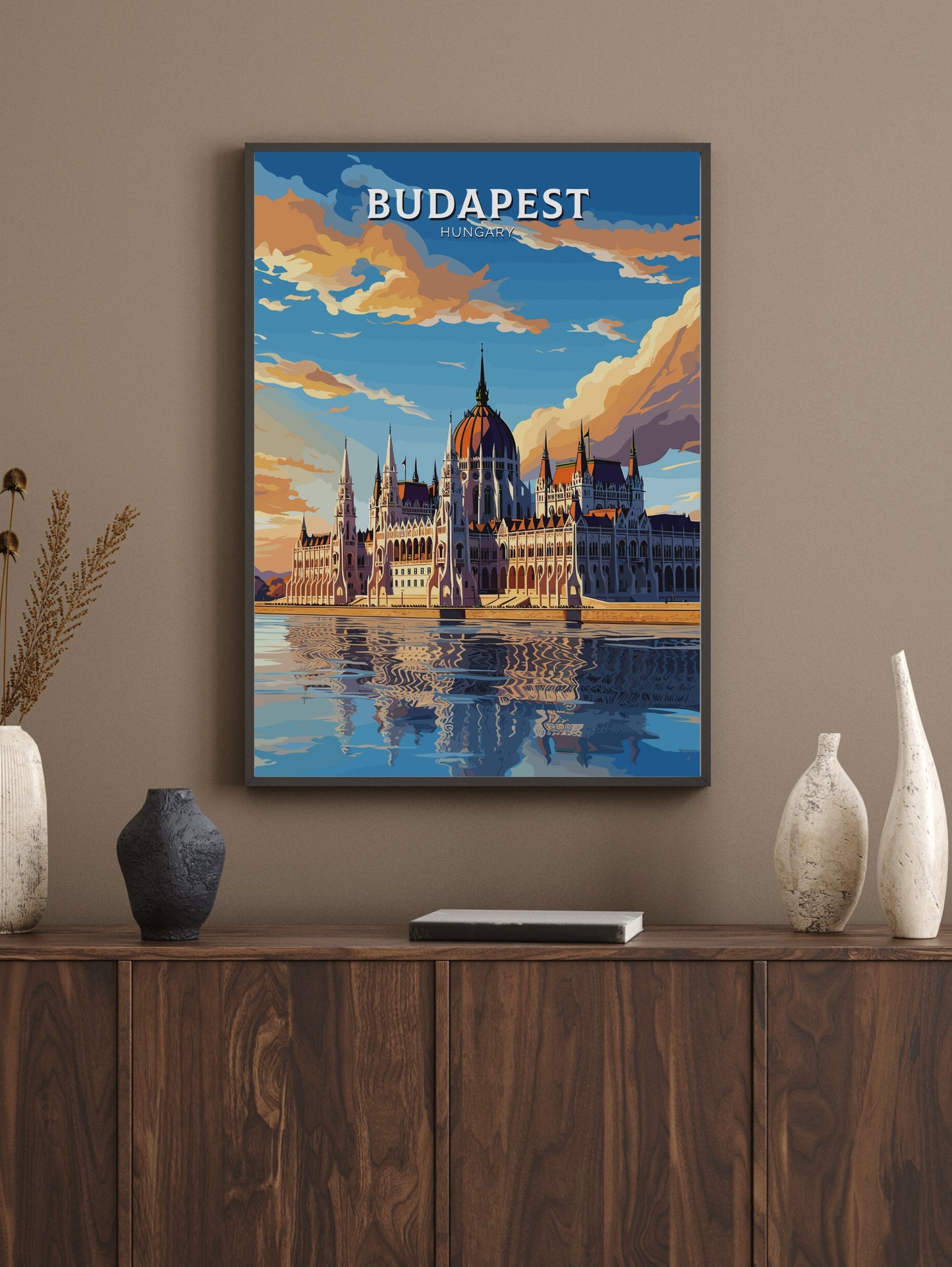 Budapest Travel Poster | Budapest Illustration | Budapest Wall Art | Budapest Print| Hungary Poster | Budapest Parliament Building ID 696