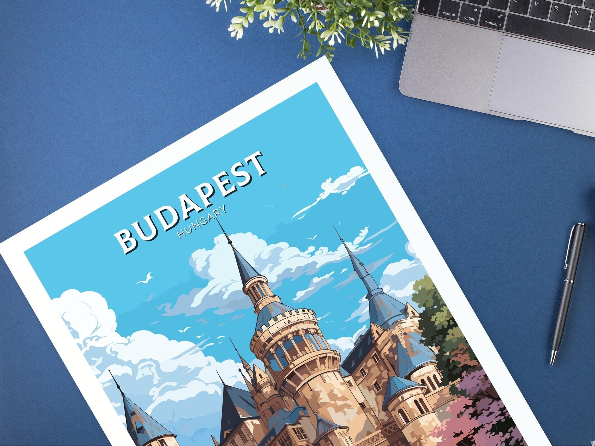 Budapest Poster | Budapest Illustration | Budapest Wall Art | Budapest Print | Hungary Poster | Budapest Vajdahunyad Castle ID 697