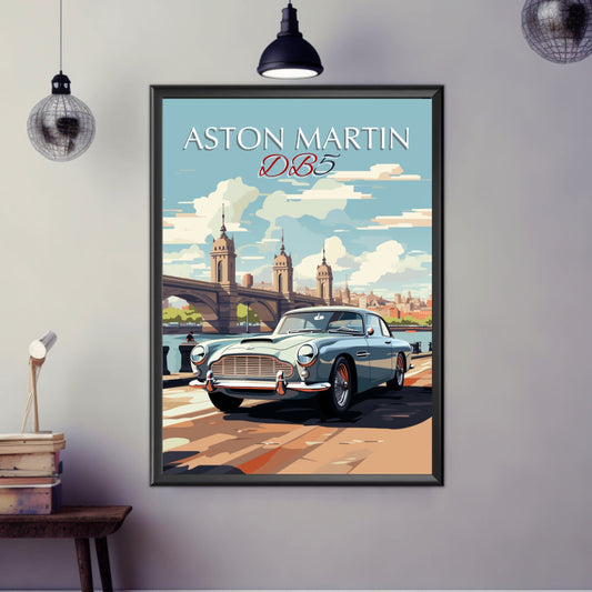 Aston Martin DB5 Print, Aston Martin DB5 Poster, 1960s Car, Classic Car Print, Vintage Car Print, Car Print, Car Poster, Car Art, James Bond