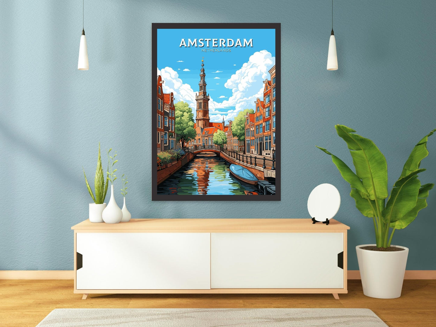 Amsterdam Poster | Amsterdam Canals | Amsterdam Wall Art | Netherlands Print | Amsterdam Home Decor | Amsterdam Print | ID 703