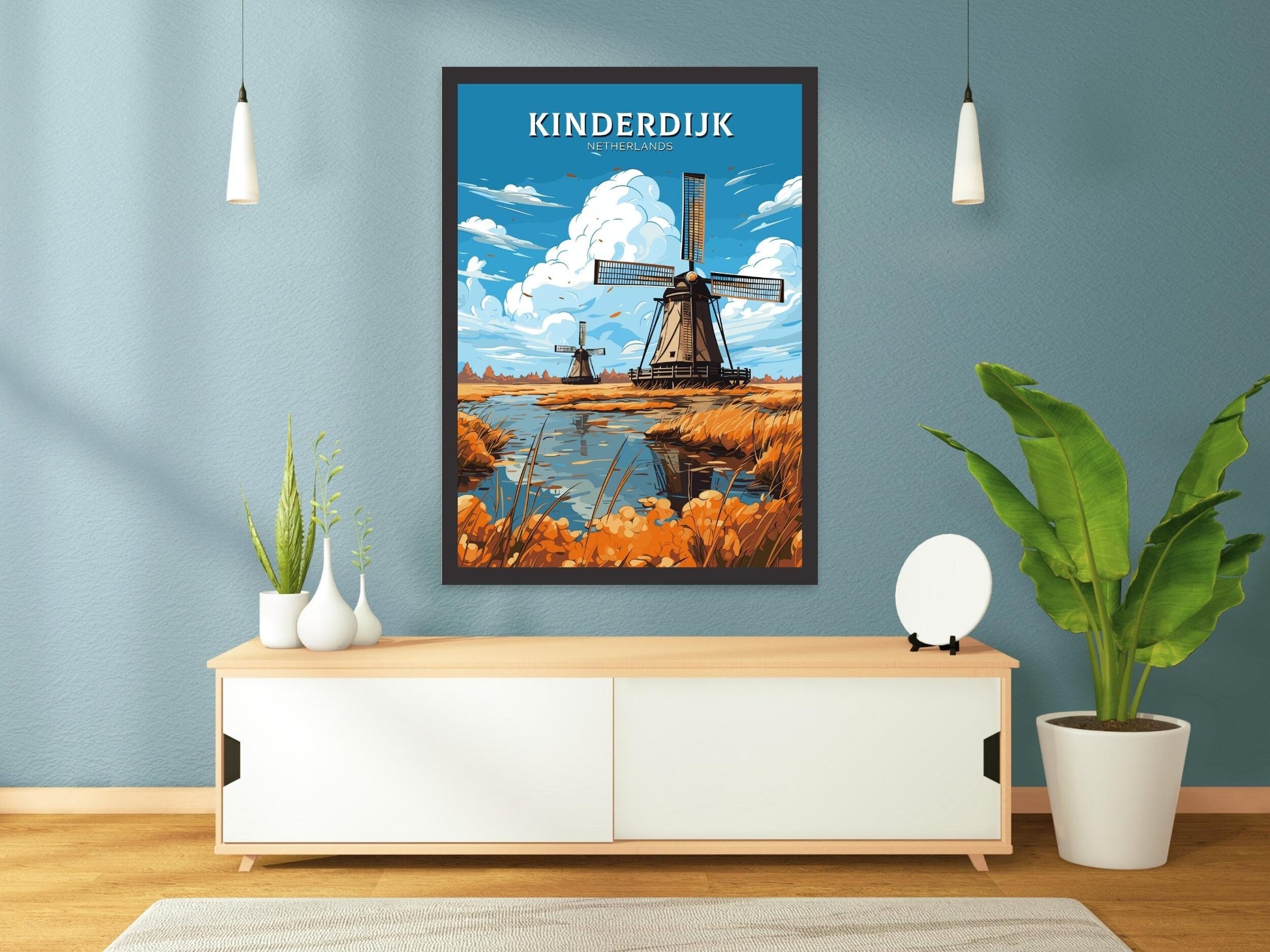 Kinderdijk Poster | Kinderdijk Netherlands | Kinderdijk Wall Art | Netherlands Print | Kinderdijk Home Decor | Kinderdijk Print | ID 704