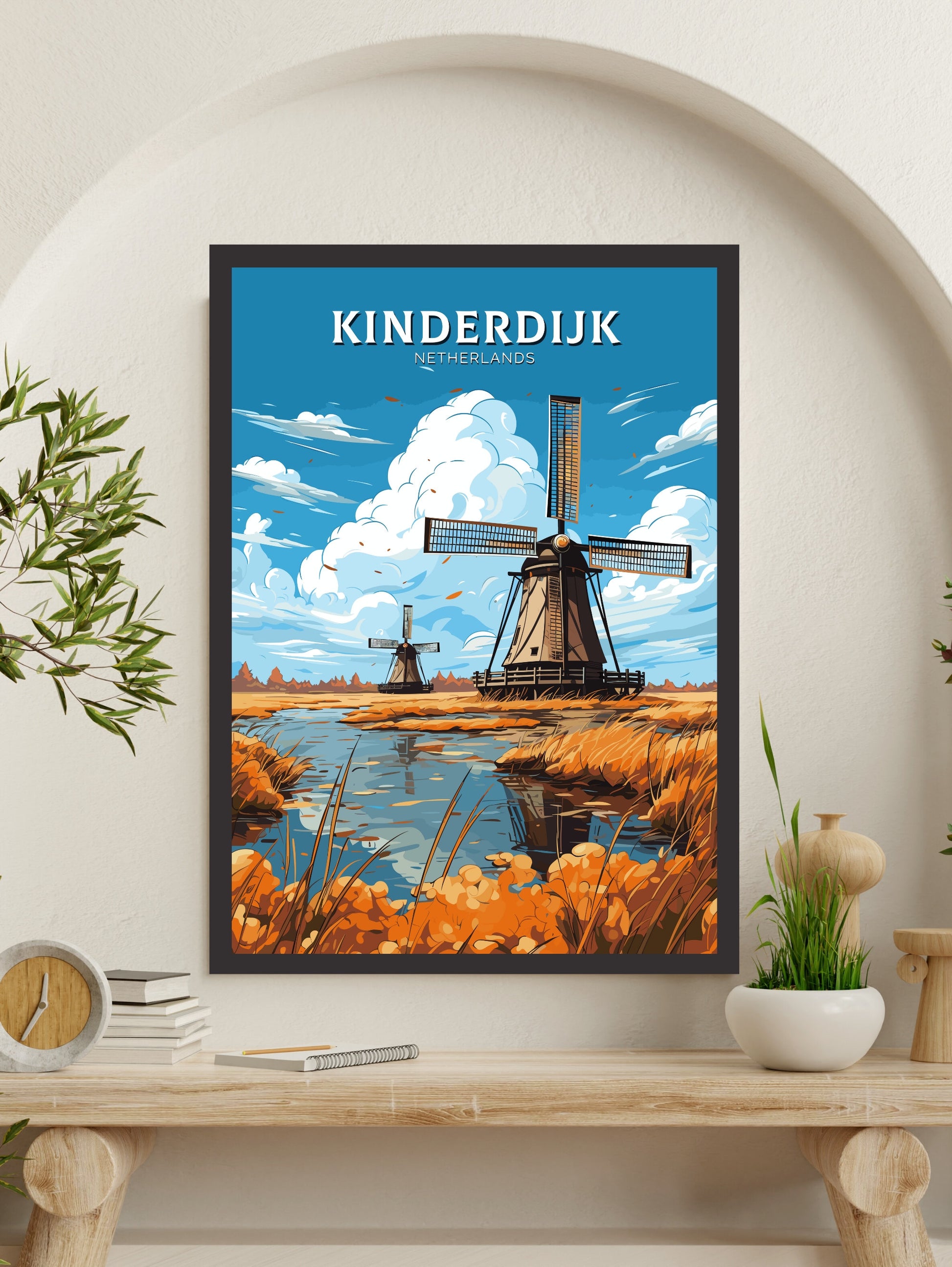 Kinderdijk Poster | Kinderdijk Netherlands | Kinderdijk Wall Art | Netherlands Print | Kinderdijk Home Decor | Kinderdijk Print | ID 704