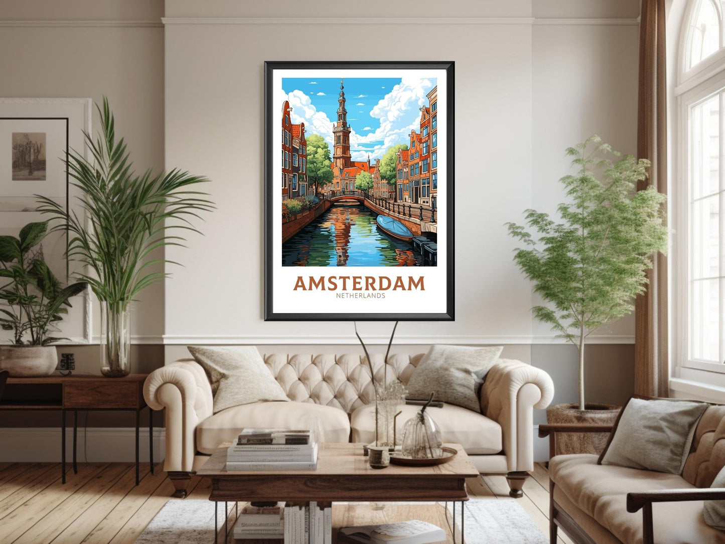 Amsterdam Print | Amsterdam Poster | Amsterdam Canals | Amsterdam Wall Art | Netherlands Print | Amsterdam Home Decor | ID 708