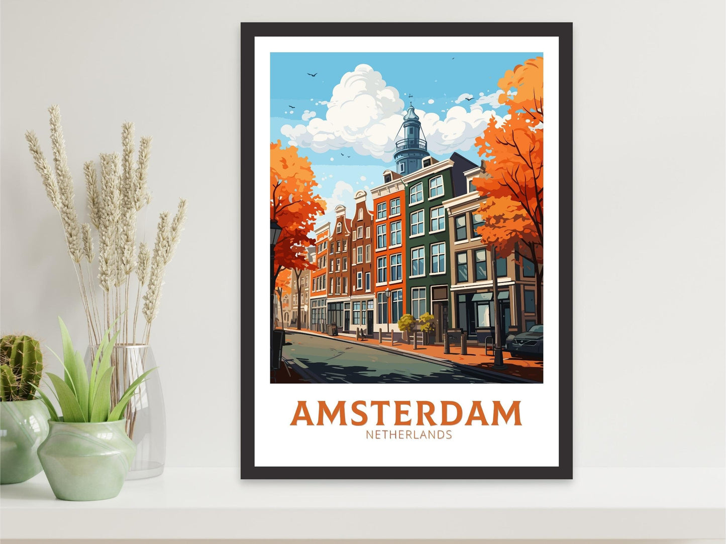 Amsterdam Poster | Amsterdam Print | Anne Frank House | Amsterdam Wall Art | Netherlands Print | Amsterdam Home Decor | ID 709