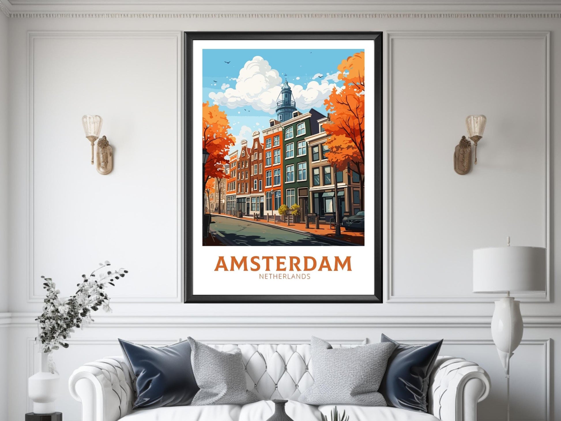 Amsterdam Poster | Amsterdam Print | Anne Frank House | Amsterdam Wall Art | Netherlands Print | Amsterdam Home Decor | ID 709