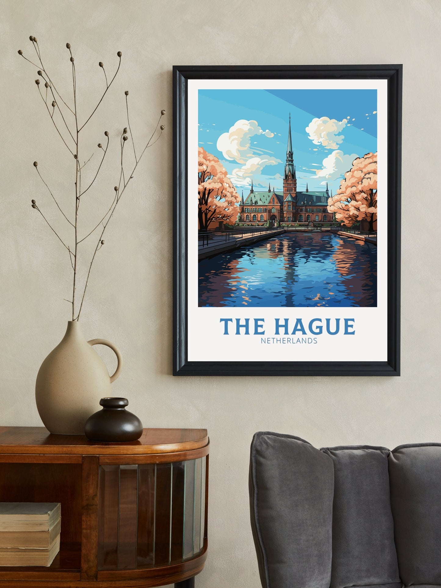 The Hague Print | The Hague Poster | The Hague Travel Poster | The Hague Wall Art | Netherlands Print | The Hague Binnenhof | ID 711