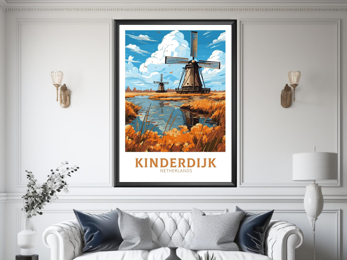 Kinderdijk Print |Kinderdijk Poster | Kinderdijk Wall Art | Kinderdijk Netherlands | Netherlands Print | Kinderdijk Home Decor | ID 713