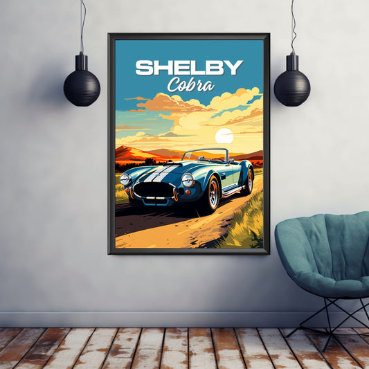 Shelby Cobra Poster, Shelby Cobra Print, 1960s Car Print, Car Art, American Car Print, Muscle Car Print, Classic Car, Car Print, Car Poster