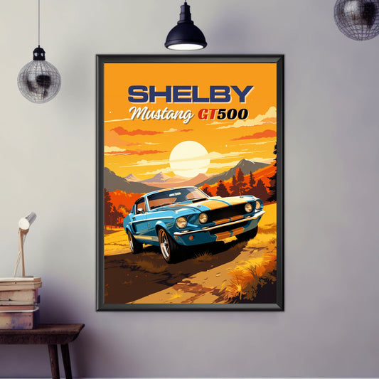 Shelby Mustang GT500 Print, 1960s Car Print, Shelby Mustang GT500 Poster, Car Art, Muscle Car Print, Classic Car, Car Print, Car Poster