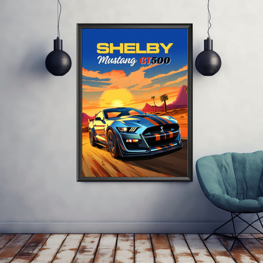 Shelby Mustang GT500 Print, 2010s Car Print, Shelby Mustang GT500 Poster, Car Art, Muscle Car Print, Modern Car, Car Print, Car Poster