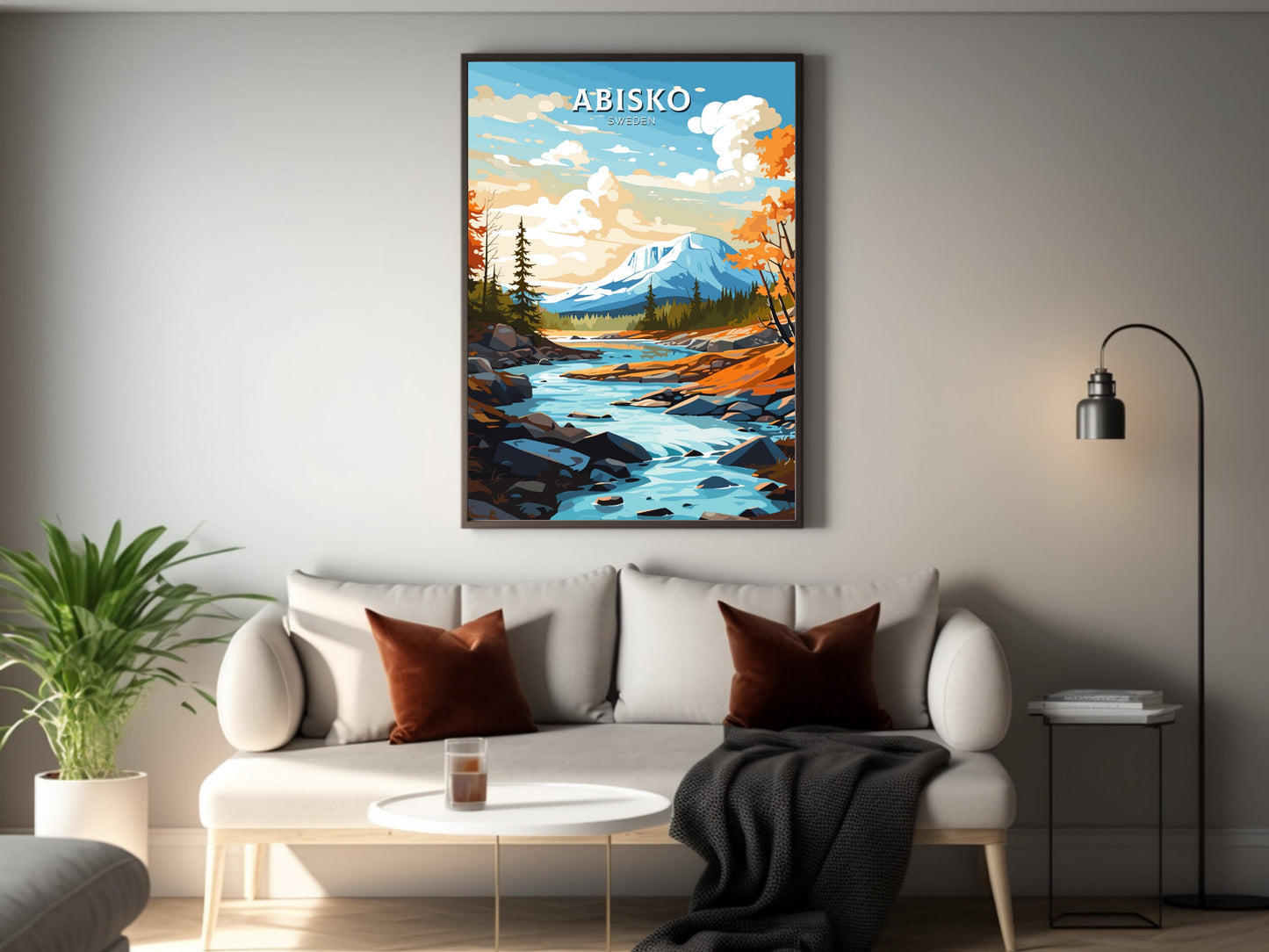 Abisko Print | Abisko Travel Poster | Abisko Illustration | Sweeden Print | Sweeden Home Décor | Abisko Art | Sweeden Poster | ID 714