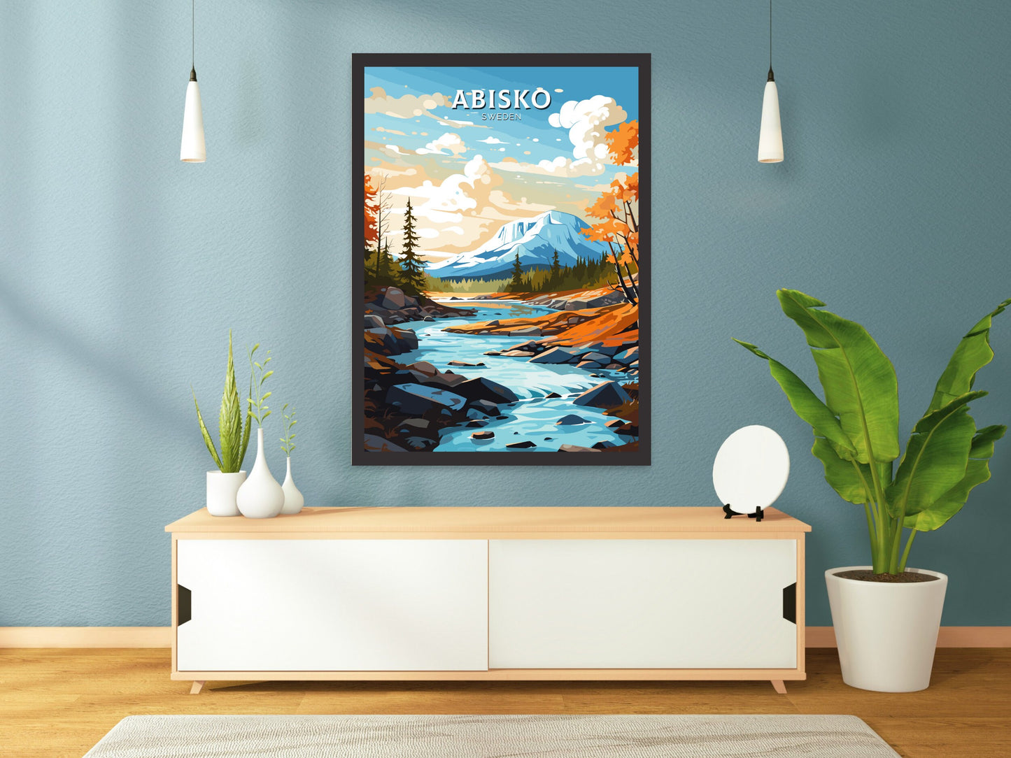 Abisko Print | Abisko Travel Poster | Abisko Illustration | Sweeden Print | Sweeden Home Décor | Abisko Art | Sweeden Poster | ID 714