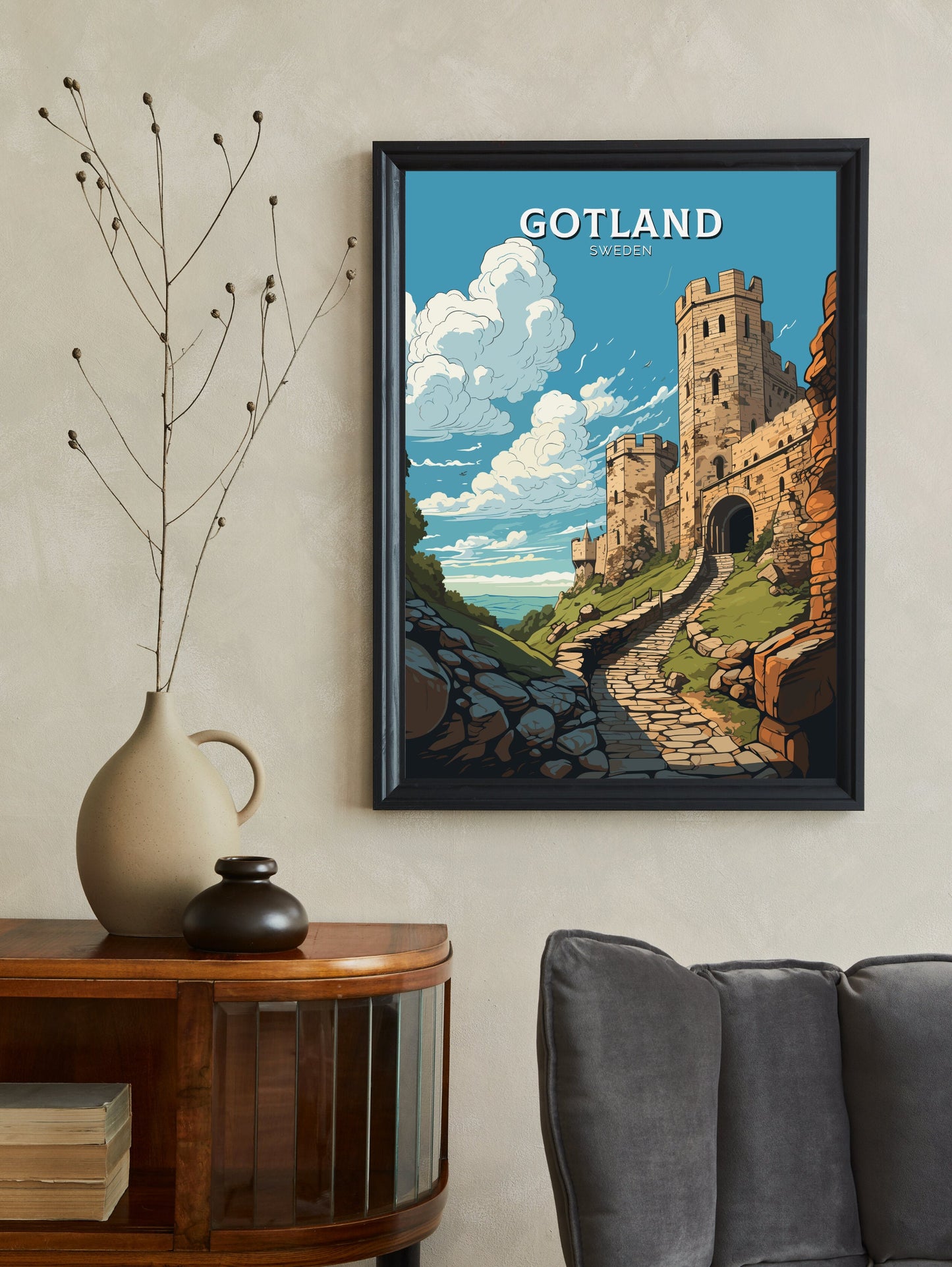 Gotland Print | Gotland Travel Poster | Gotland Illustration | Sweeden Print | Sweeden Home Décor | Gotland Art | Sweeden Poster | ID 716