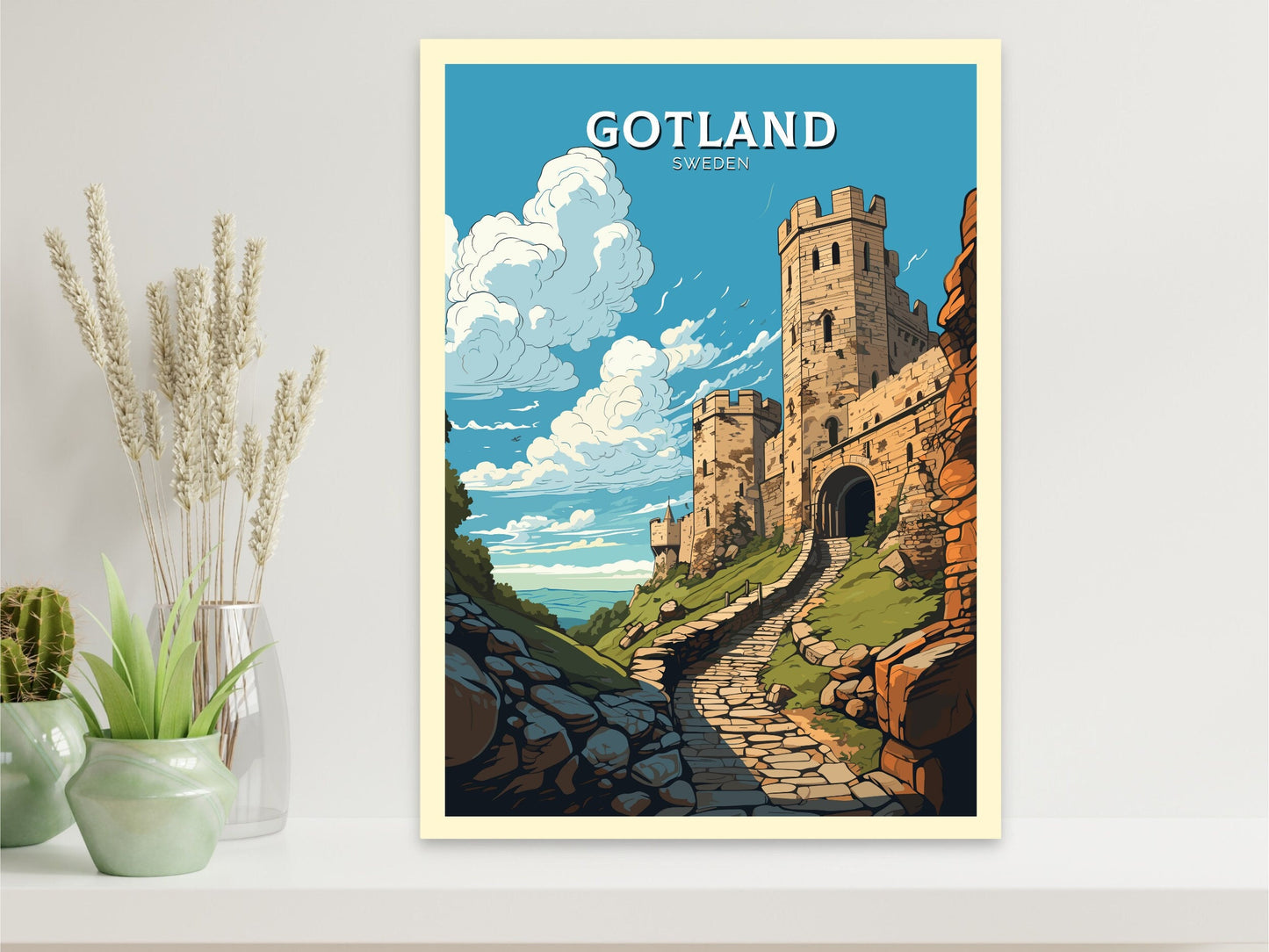 Gotland Print | Gotland Travel Poster | Gotland Illustration | Sweeden Print | Sweeden Home Décor | Gotland Art | Sweeden Poster | ID 716