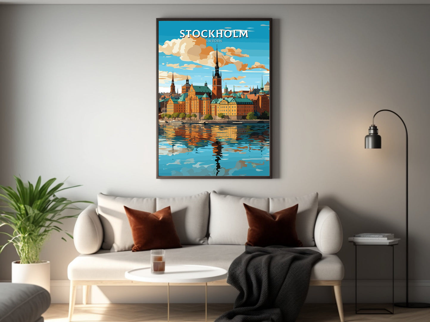 Stockholm Old Town Print | Stockholm Travel Poster | Stockholm Illustration | Sweeden Print | Sweeden Home Décor | Sweeden Poster | ID 718