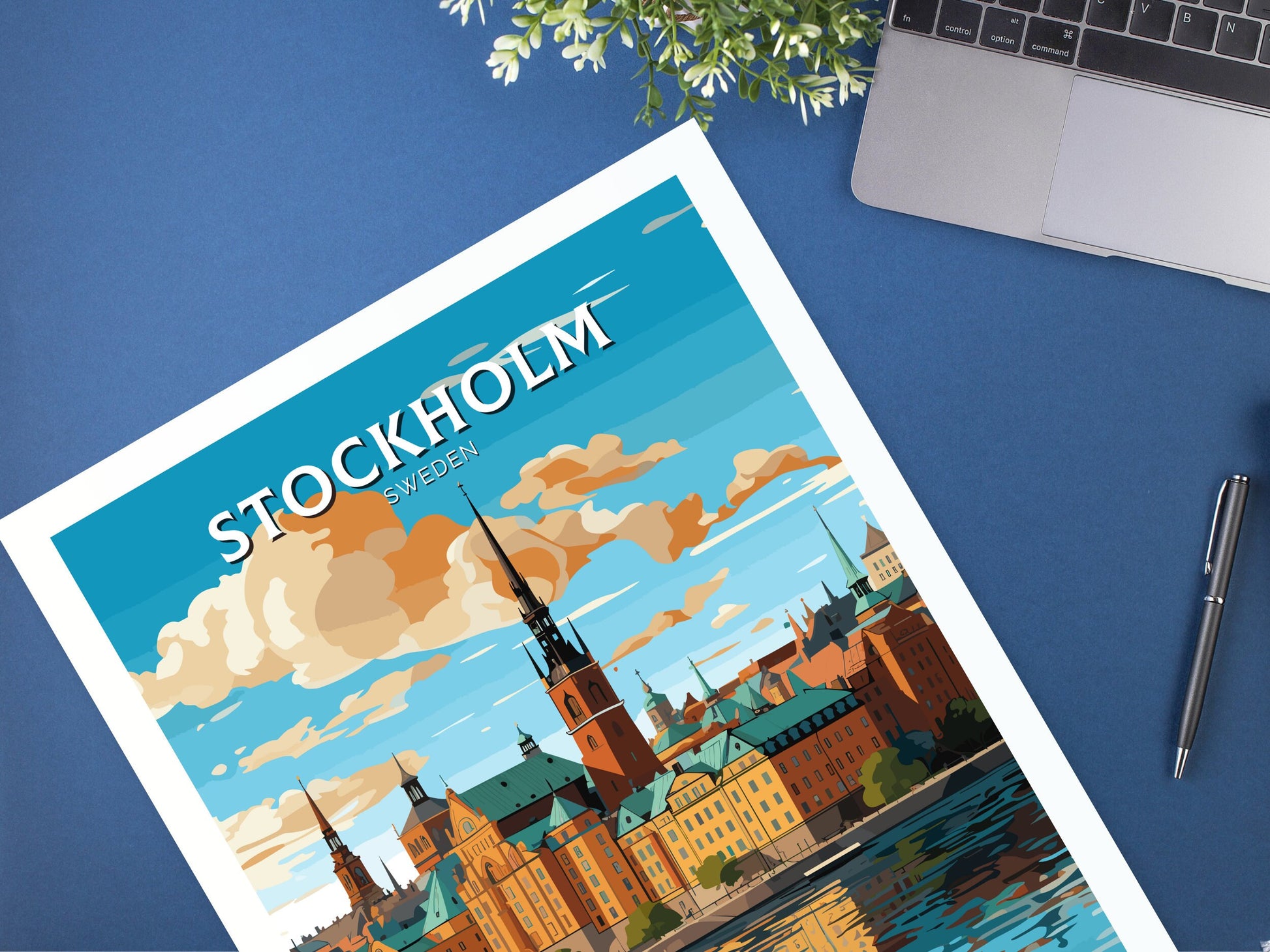 Stockholm Old Town Print | Stockholm Travel Poster | Stockholm Illustration | Sweeden Print | Sweeden Home Décor | Sweeden Poster | ID 718