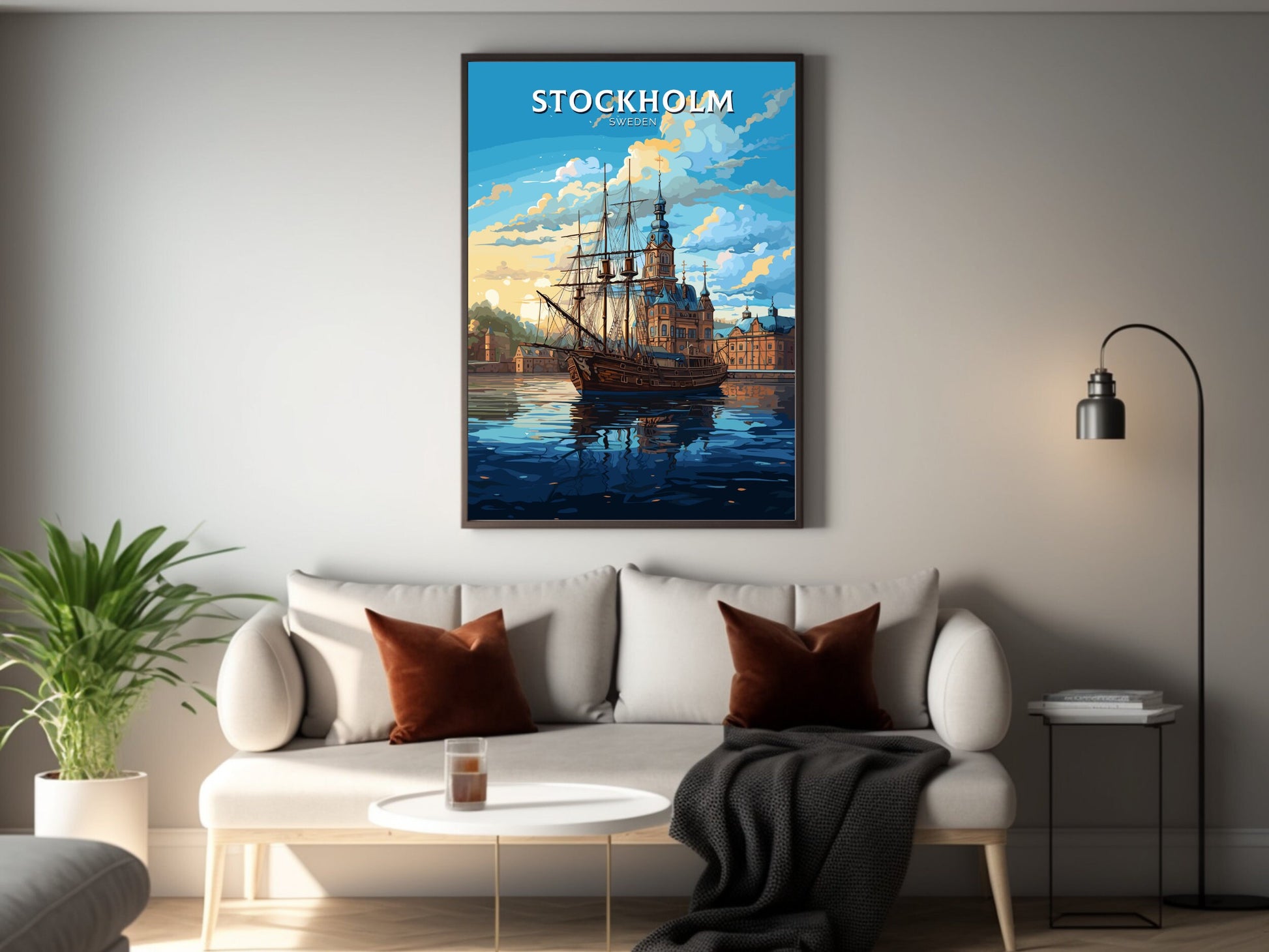 Stockholm Print | Stockholm Travel Poster | Stockholm Illustration | Sweeden Print | Sweeden Home Décor | Sweeden Poster | ID 719