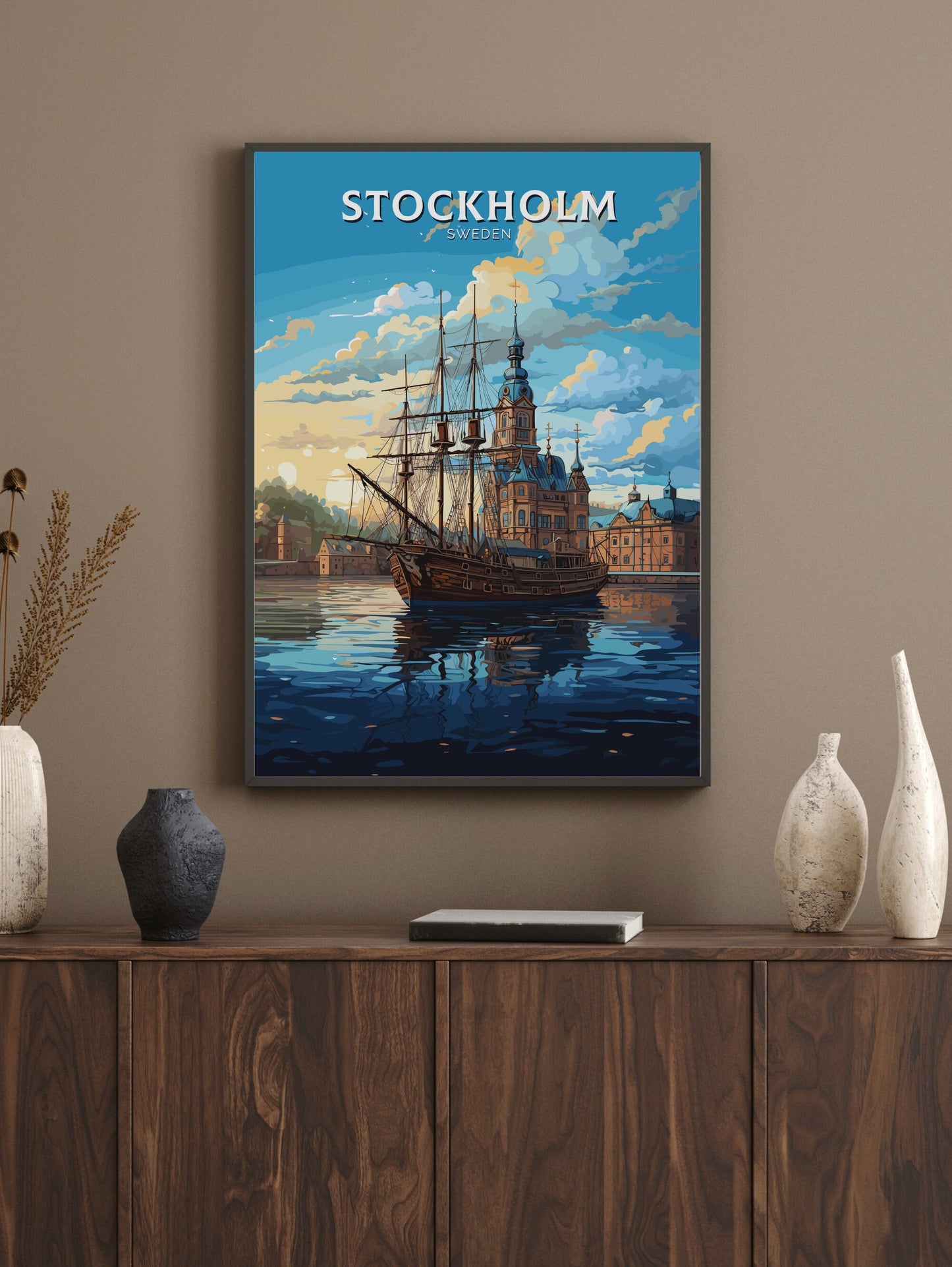 Stockholm Print | Stockholm Travel Poster | Stockholm Illustration | Sweeden Print | Sweeden Home Décor | Sweeden Poster | ID 719