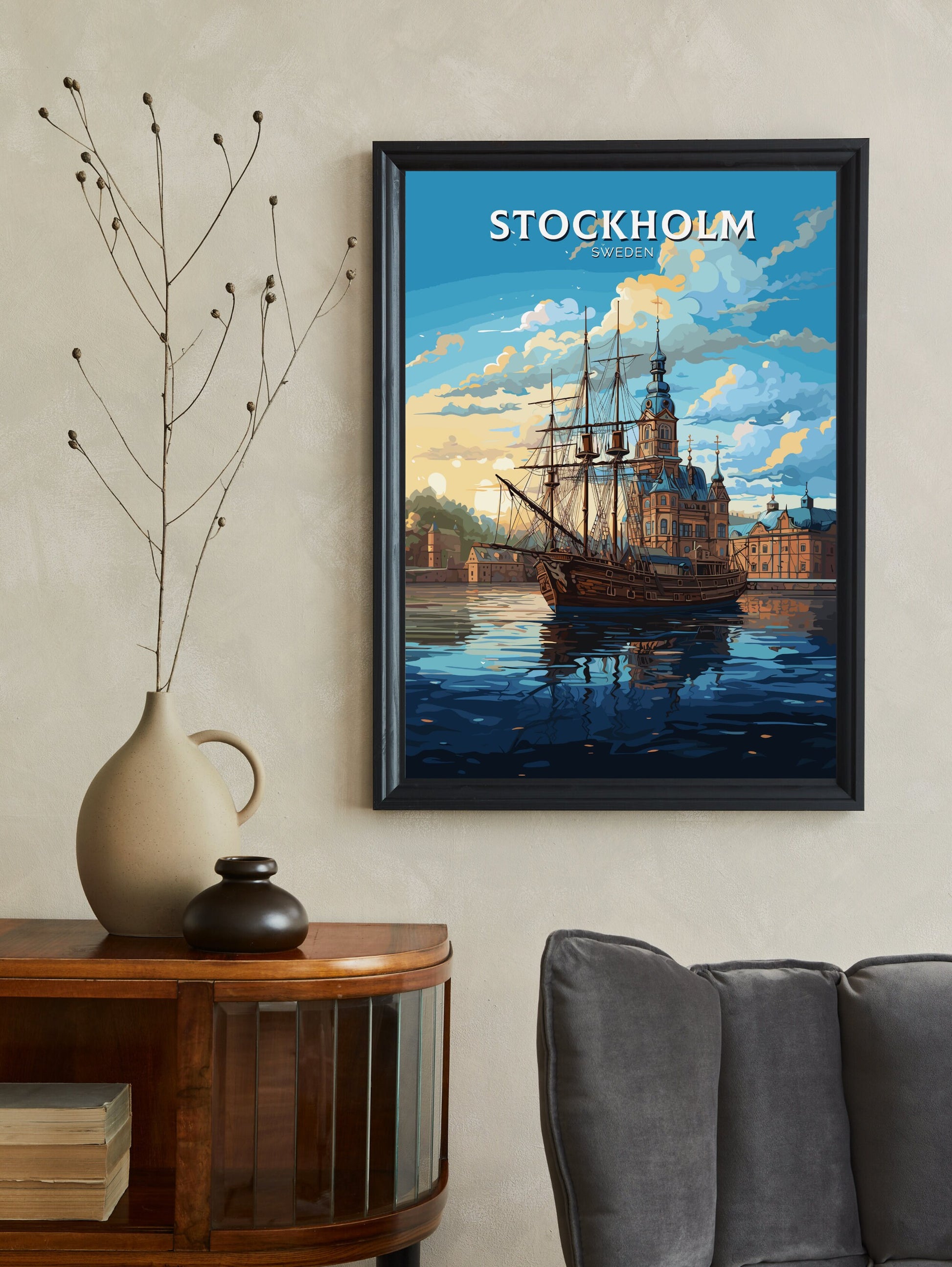 Stockholm Print | Stockholm Travel Poster | Stockholm Illustration | Sweeden Print | Sweeden Home Décor | Sweeden Poster | ID 719