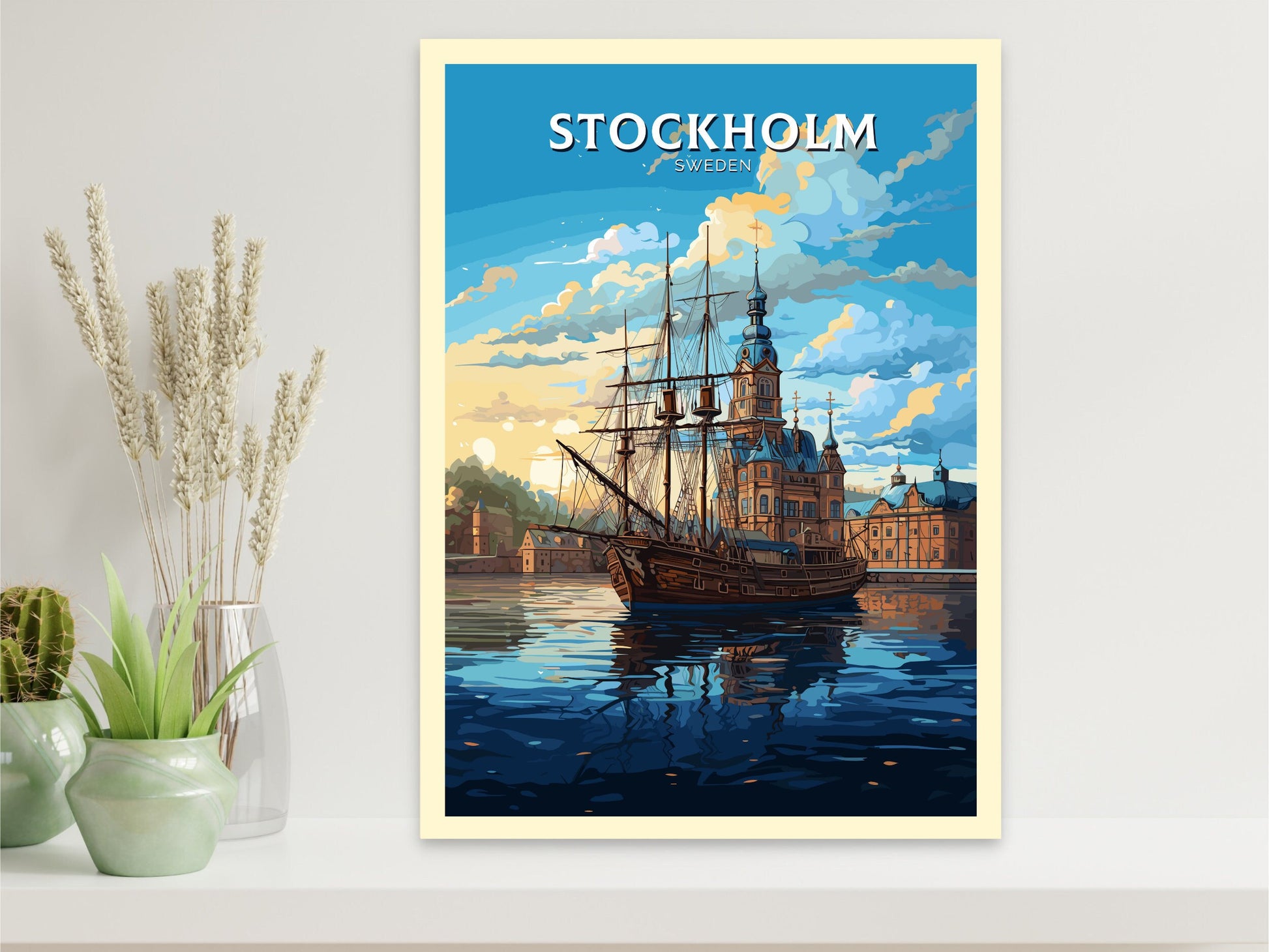 Stockholm Print | Stockholm Travel Poster | Stockholm Illustration | Sweeden Print | Sweeden Home Décor | Sweeden Poster | ID 719