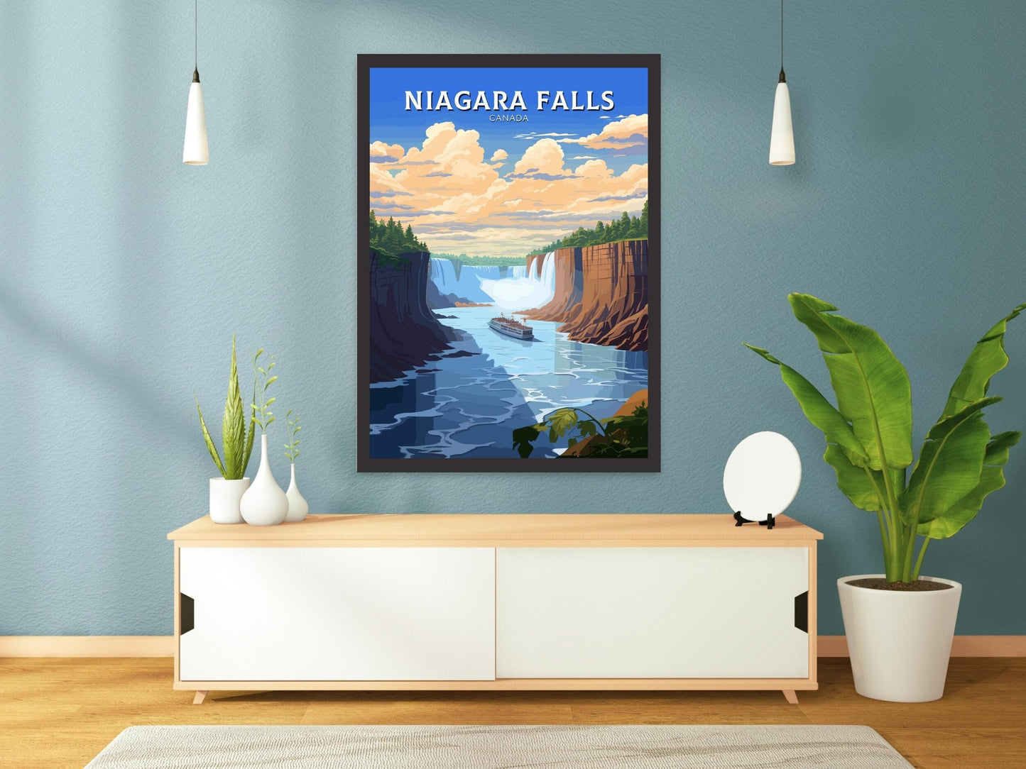 Niagara Falls Poster | Niagara Falls Travel Print | Illustration | Niagara Falls Art | Niagara Falls Landscape | Canada Print | ID 721