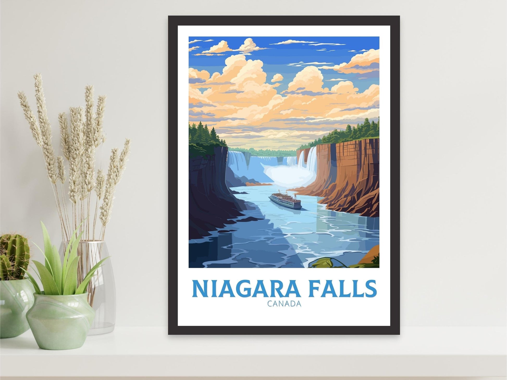 Niagara Falls Print | Niagara Falls Poster | Niagara Falls Travel Print | Illustration | Niagara Falls Landscape | Canada Print | ID 723