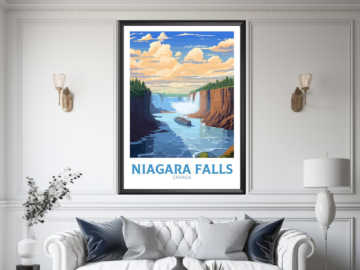 Niagara Falls Print | Niagara Falls Poster | Niagara Falls Travel Print | Illustration | Niagara Falls Landscape | Canada Print | ID 723