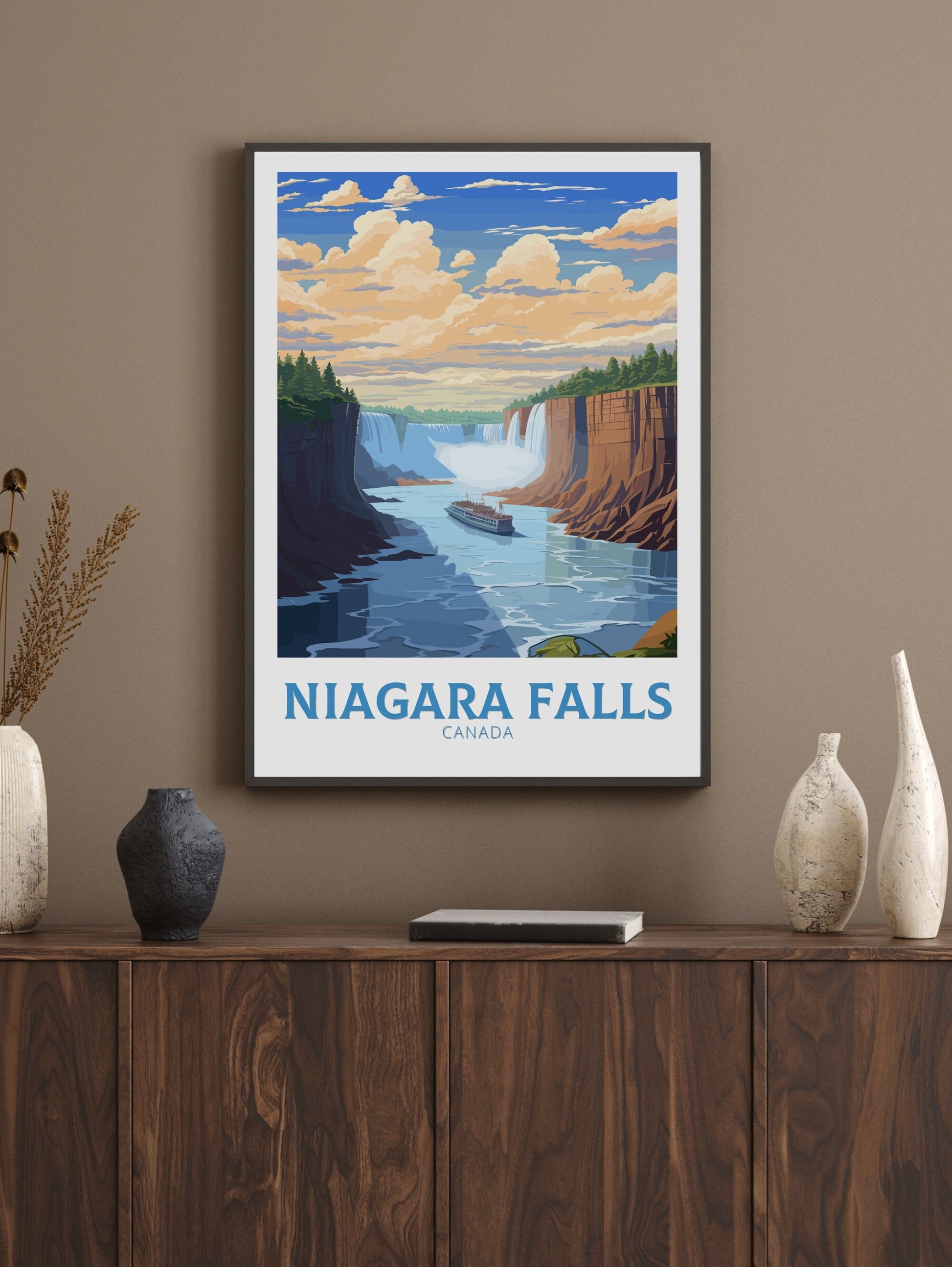 Niagara Falls Print | Niagara Falls Poster | Niagara Falls Travel Print | Illustration | Niagara Falls Landscape | Canada Print | ID 723