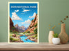 Zion National Park Utah Travel Print | Zion National Park Illustration | Zion Park Wall Art | Utah Print | Zion National Park | ID 023