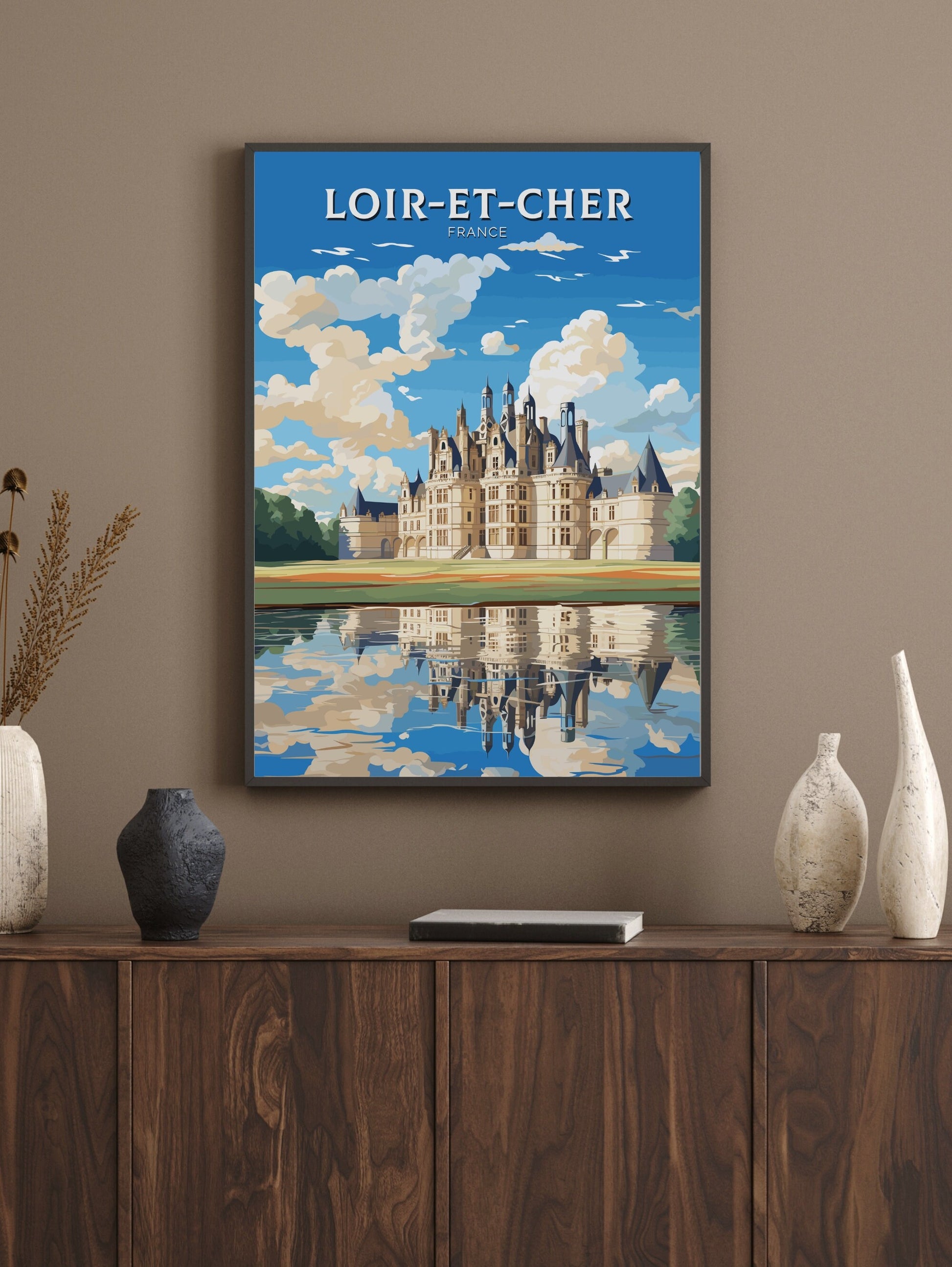 Loir-et-Cher Travel Print | Loir-et-Cher Illustration | Loir-et-Cher Poster | Loir-et-Cher Wall Art | France Print | Paris Poster ID 542