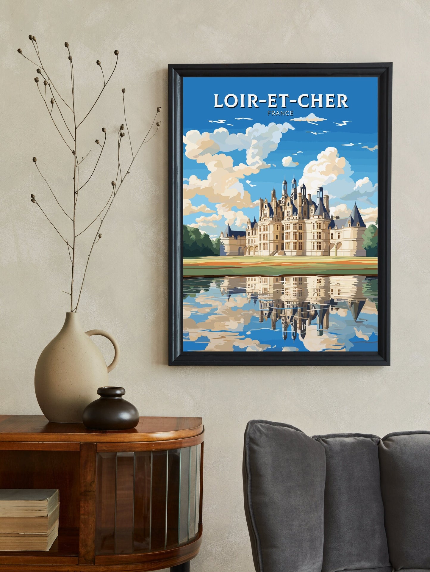 Loir-et-Cher Travel Print | Loir-et-Cher Illustration | Loir-et-Cher Poster | Loir-et-Cher Wall Art | France Print | Paris Poster ID 542