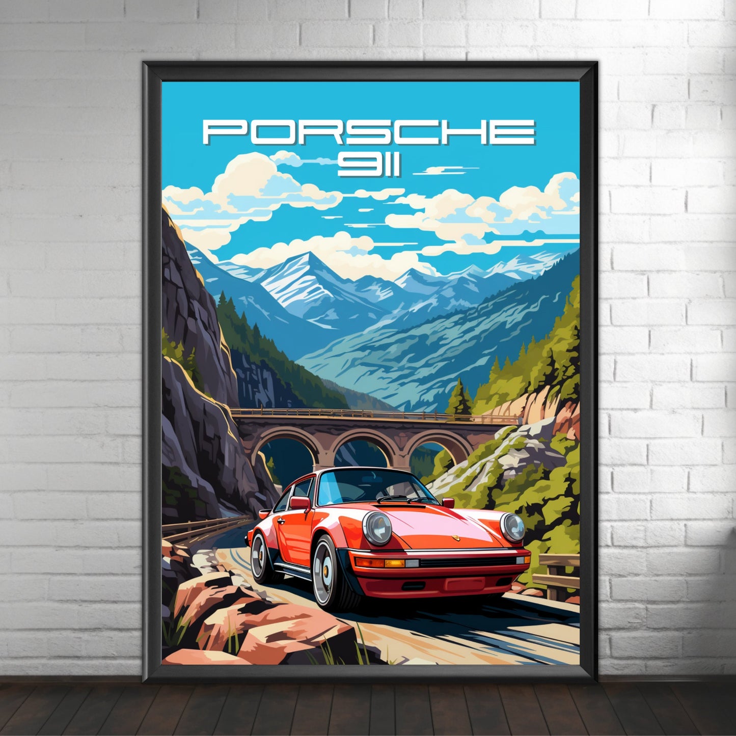 Porsche 911 Poster, Supercar 1980s