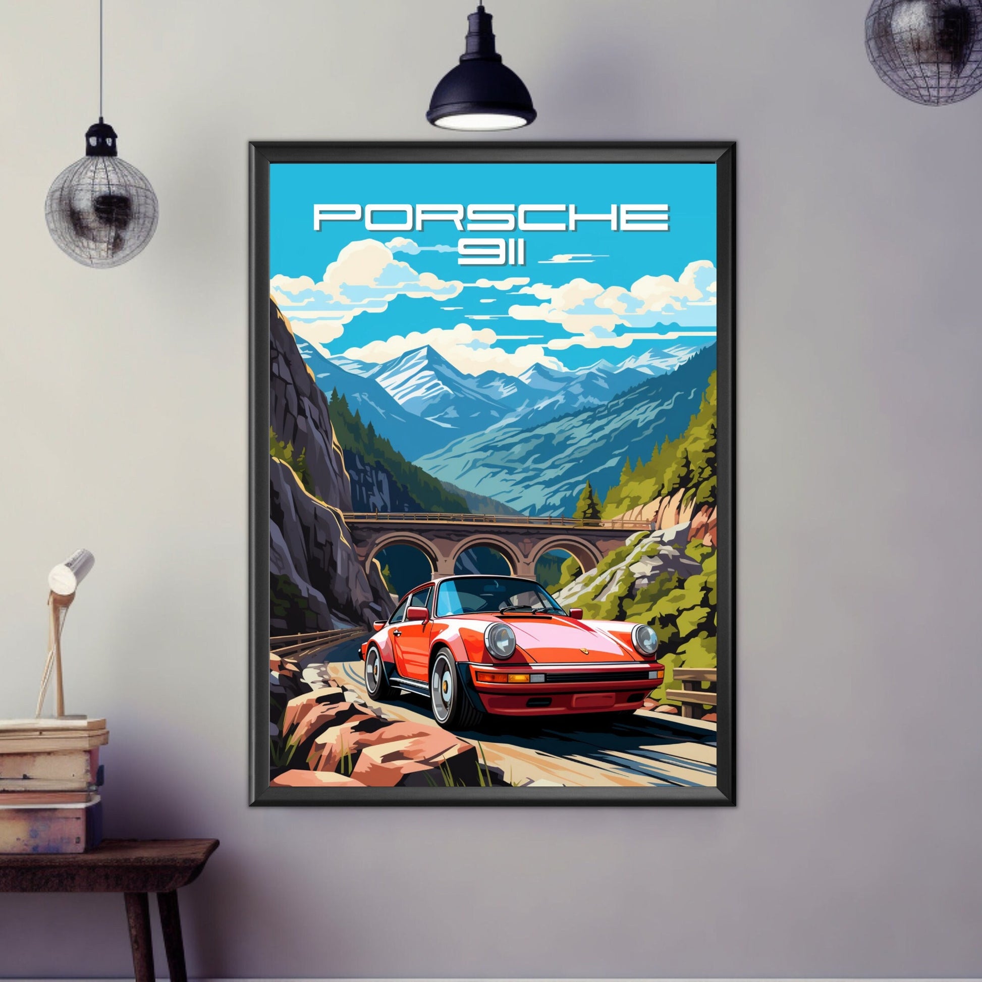 Porsche 911 Poster, Supercar 1980s